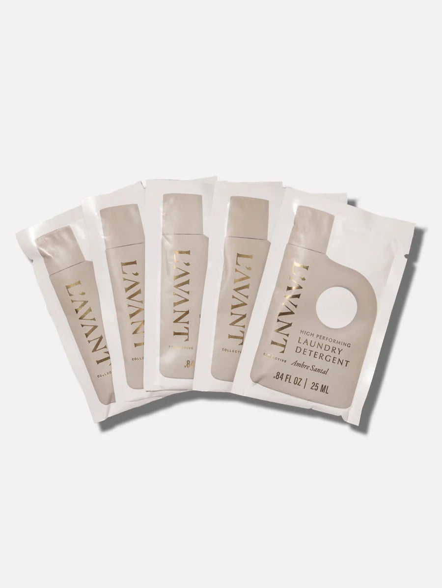 Laundry Detergent Travel Pouches - Pack of 5 - Ambre Santal