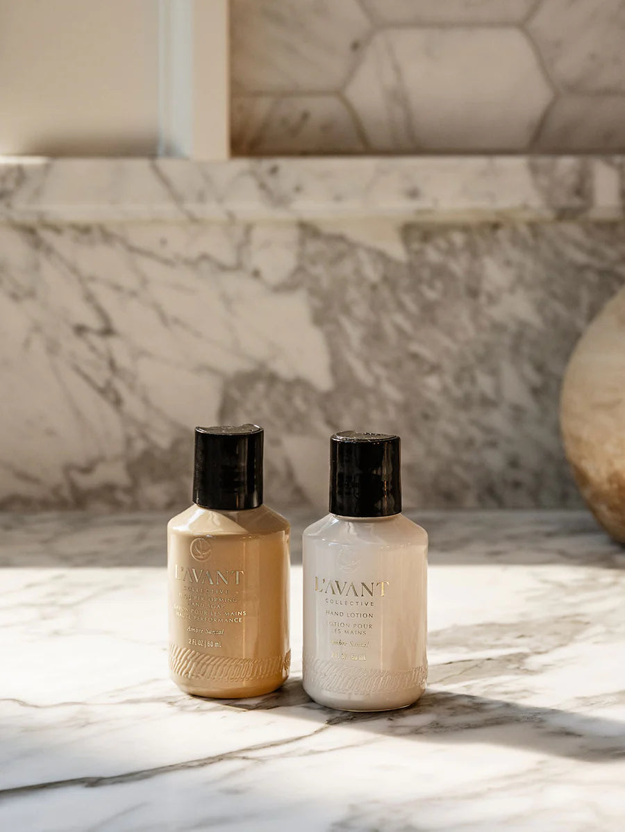 Mini Hand Care Set - Hand Soap + Hand Lotion - Ambre Santal