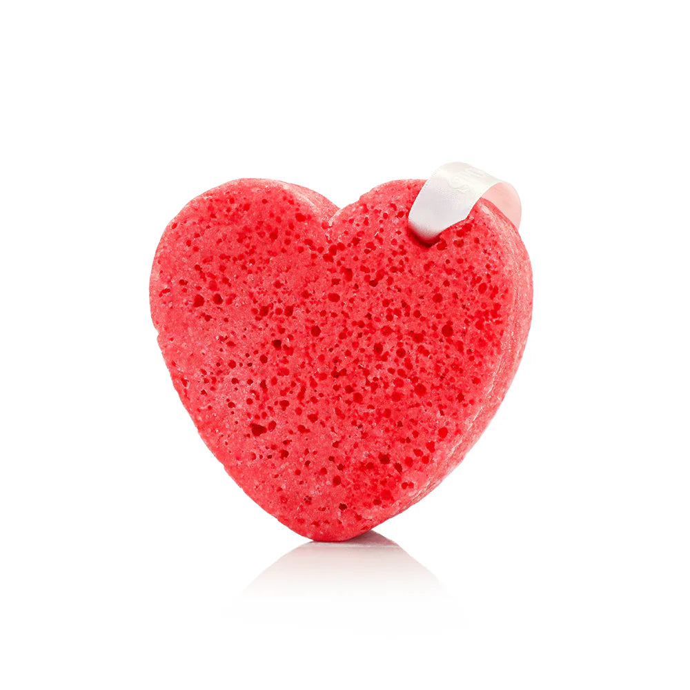 Heart Shaped Body Wash Infused Buffer - Scarlet Blush