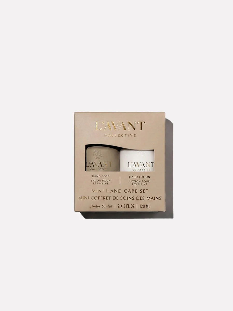 Mini Hand Care Set - Hand Soap + Hand Lotion - Ambre Santal