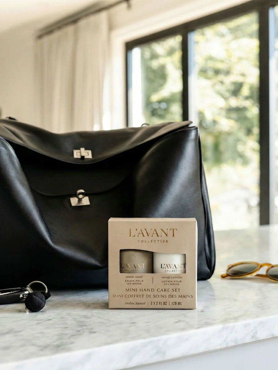 Mini Hand Care Set - Hand Soap + Hand Lotion - Ambre Santal