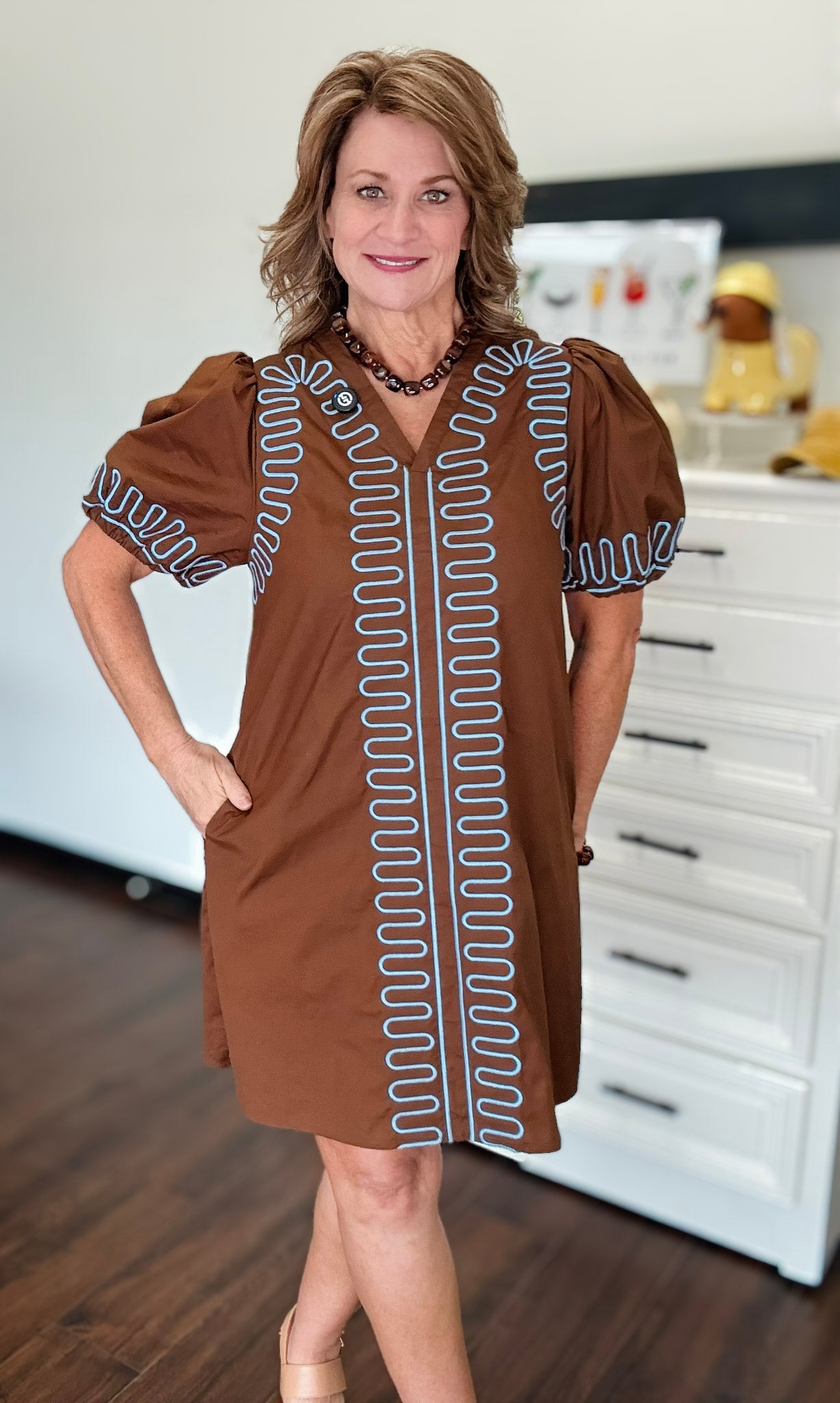 All in the Details Brown Dress