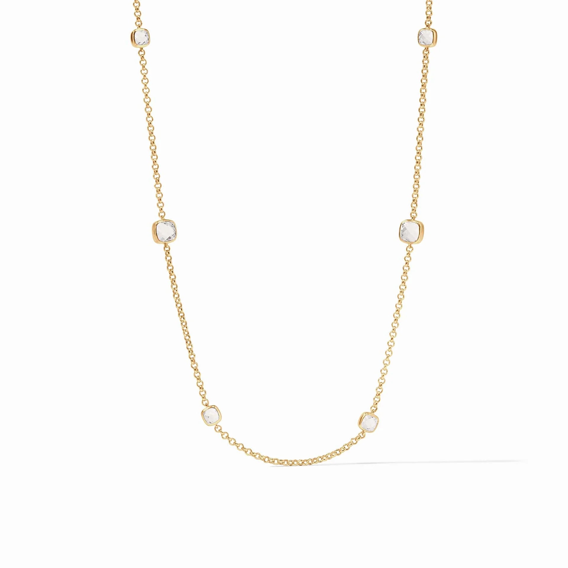 [Julie Vos] Aquitaine Station Necklace-Clear Crystal
