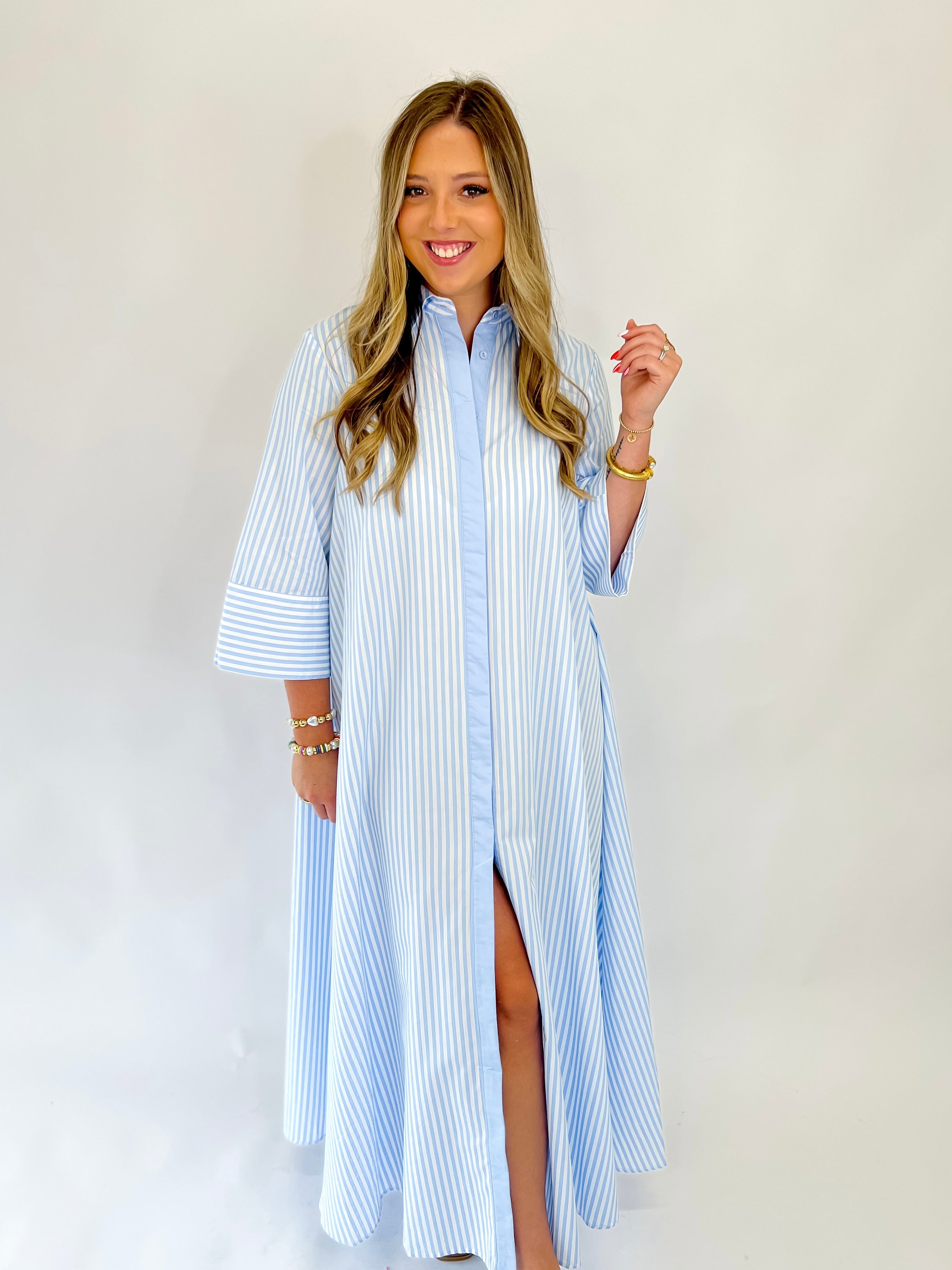 Brunch In Capri Maxi Dress - Blue