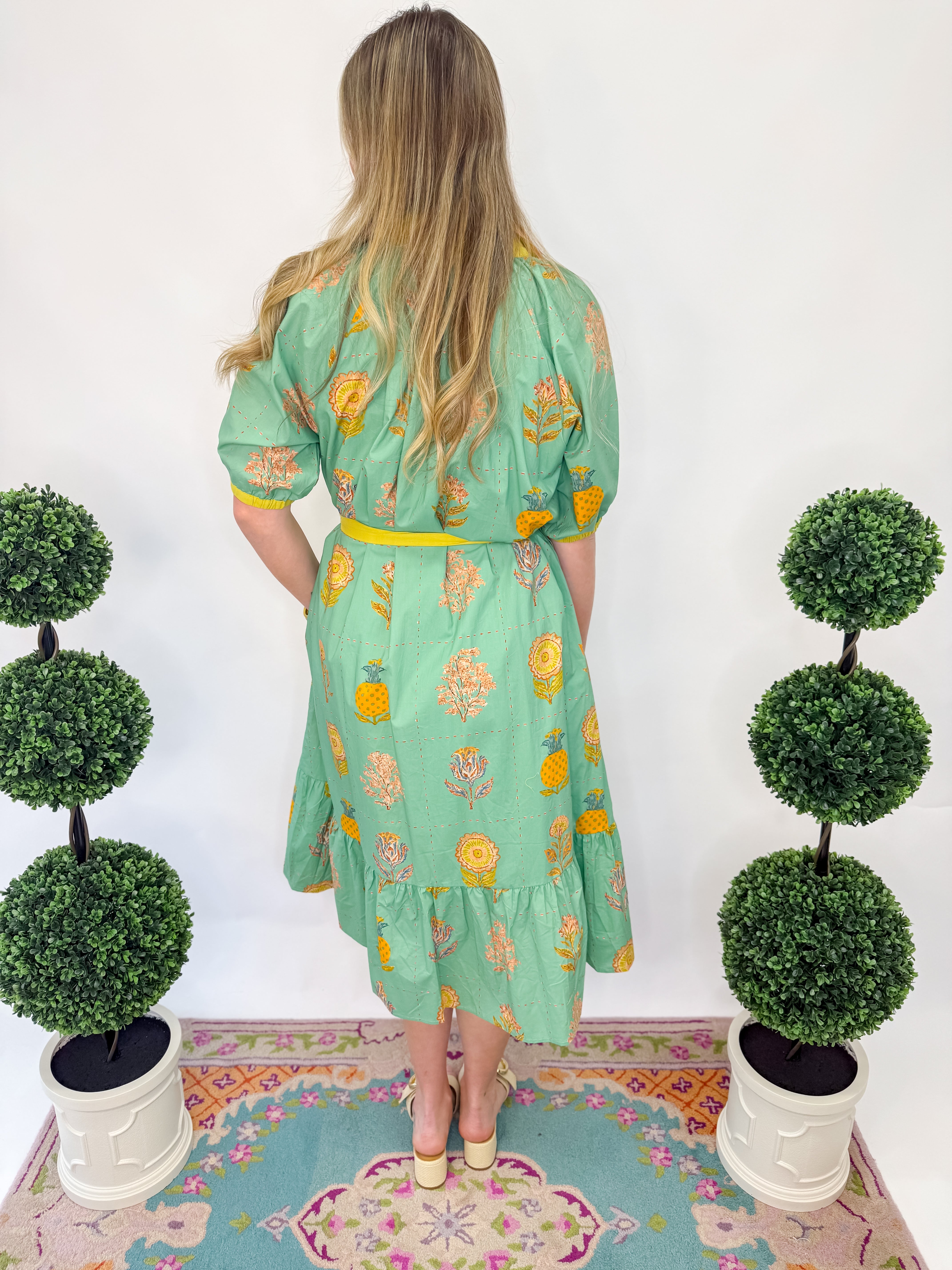 In The Garden Midi Dress - Mint Green