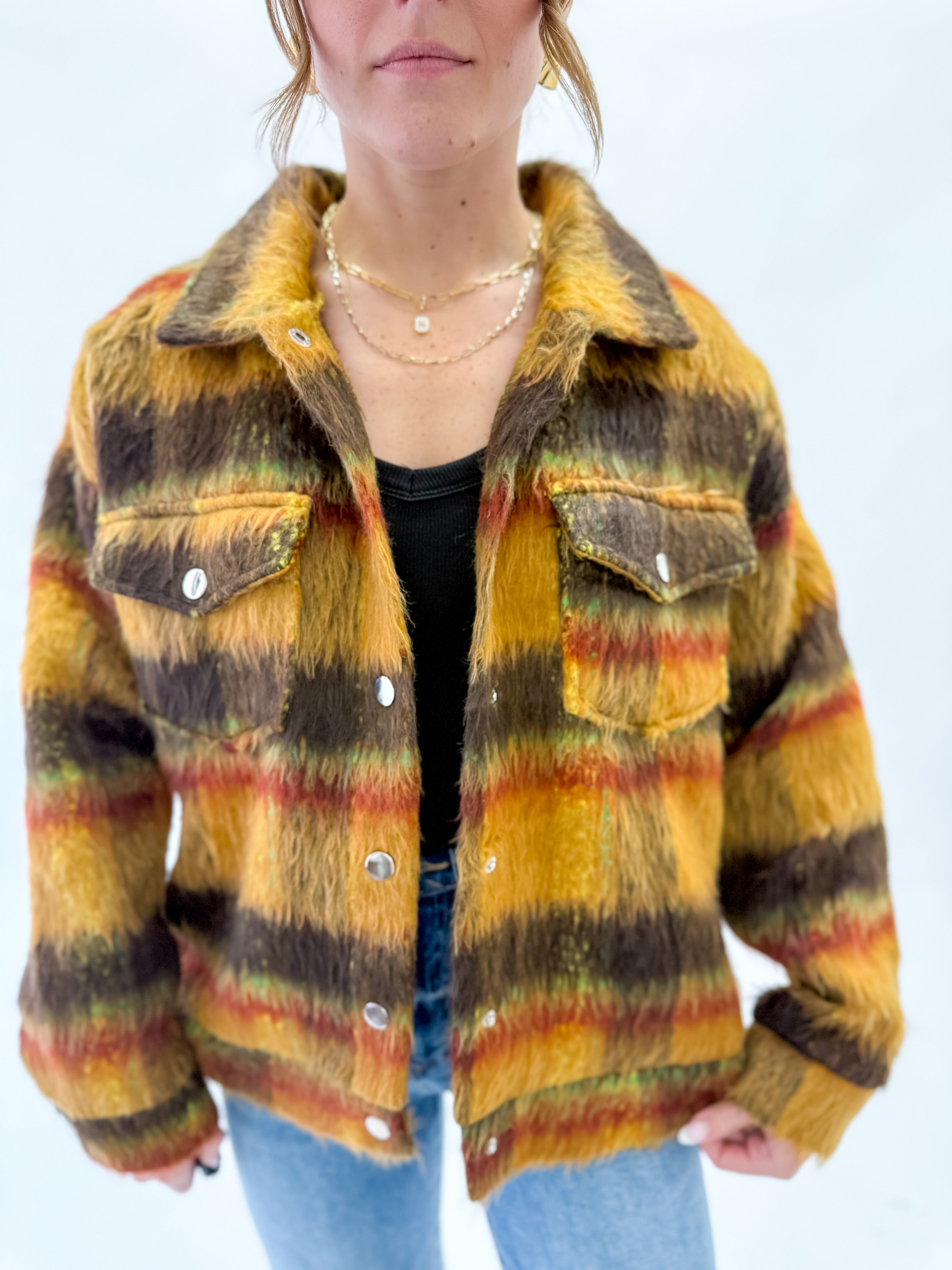 Darcey Space Dye Front Snap Shacket