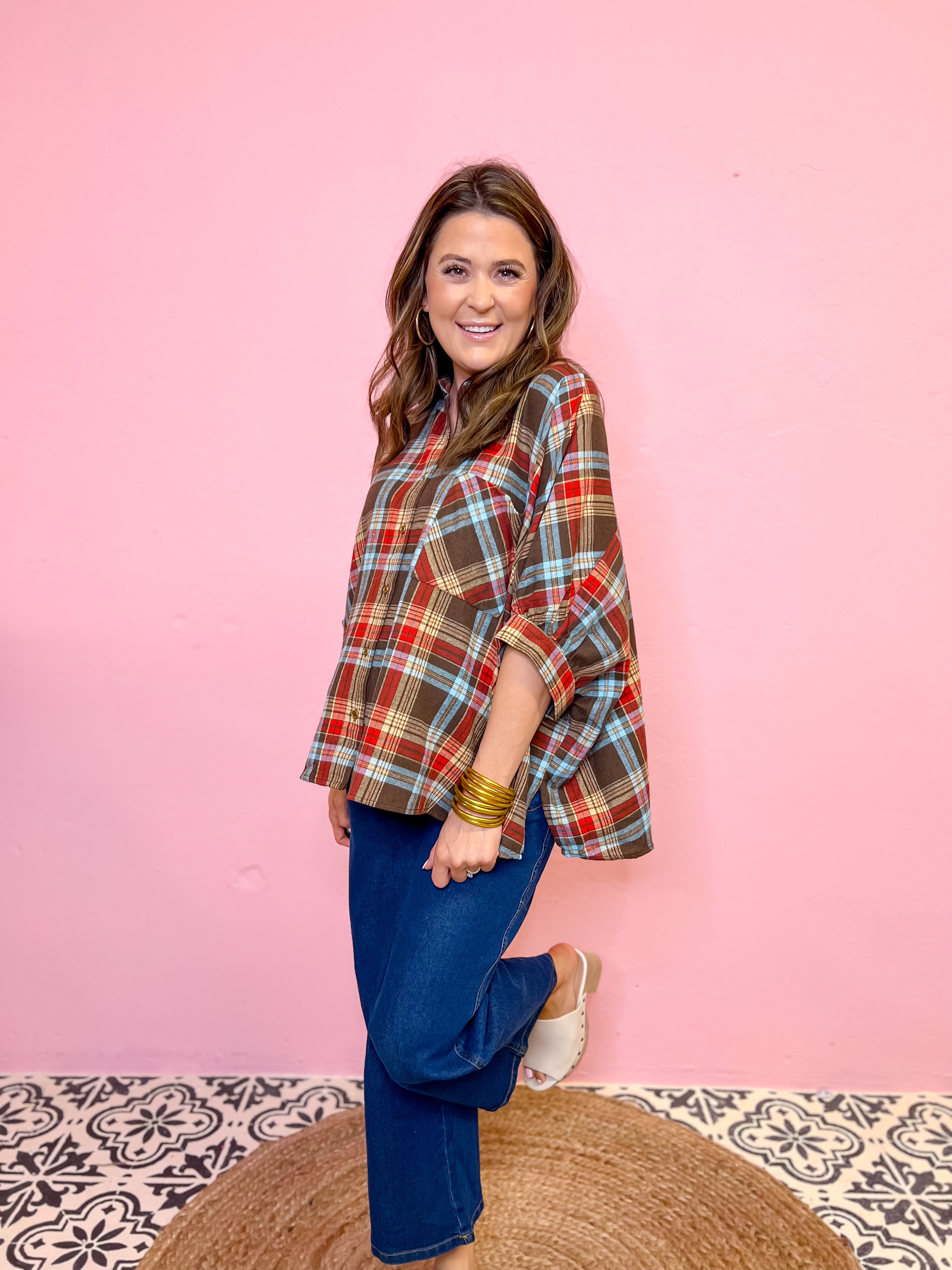 Falling for You Plaid Top