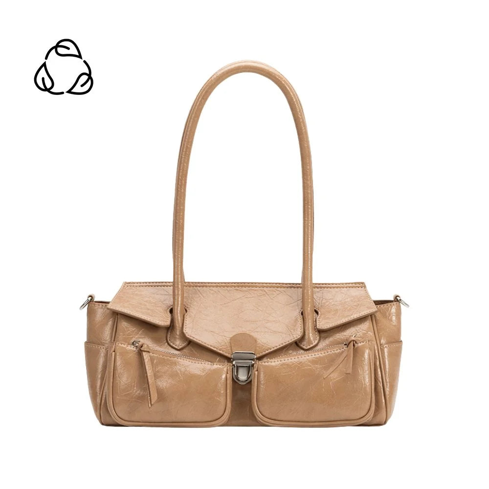 Ruthie Vegan Leather Shoulder Bag-Tan
