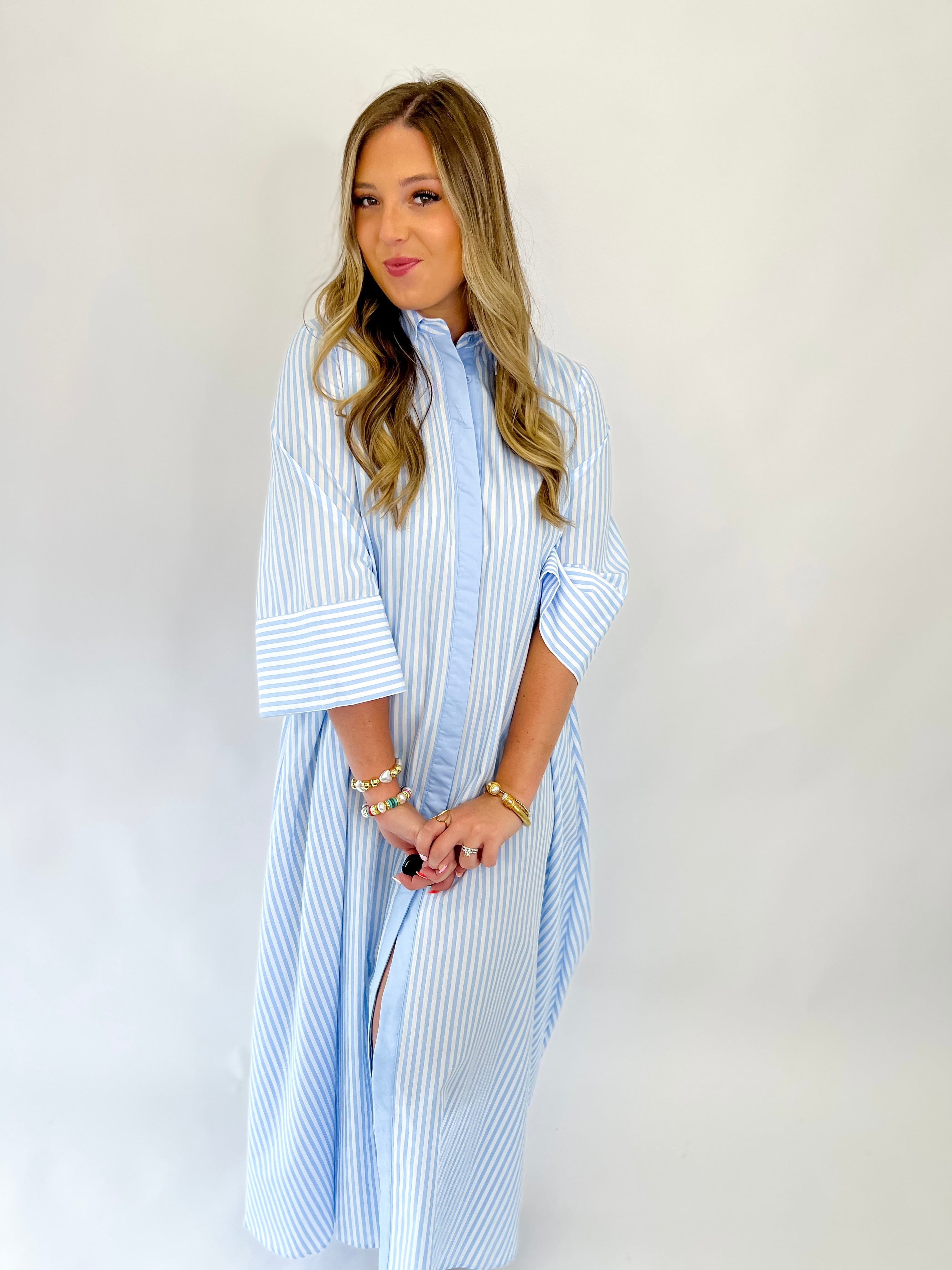 Brunch In Capri Maxi Dress - Blue