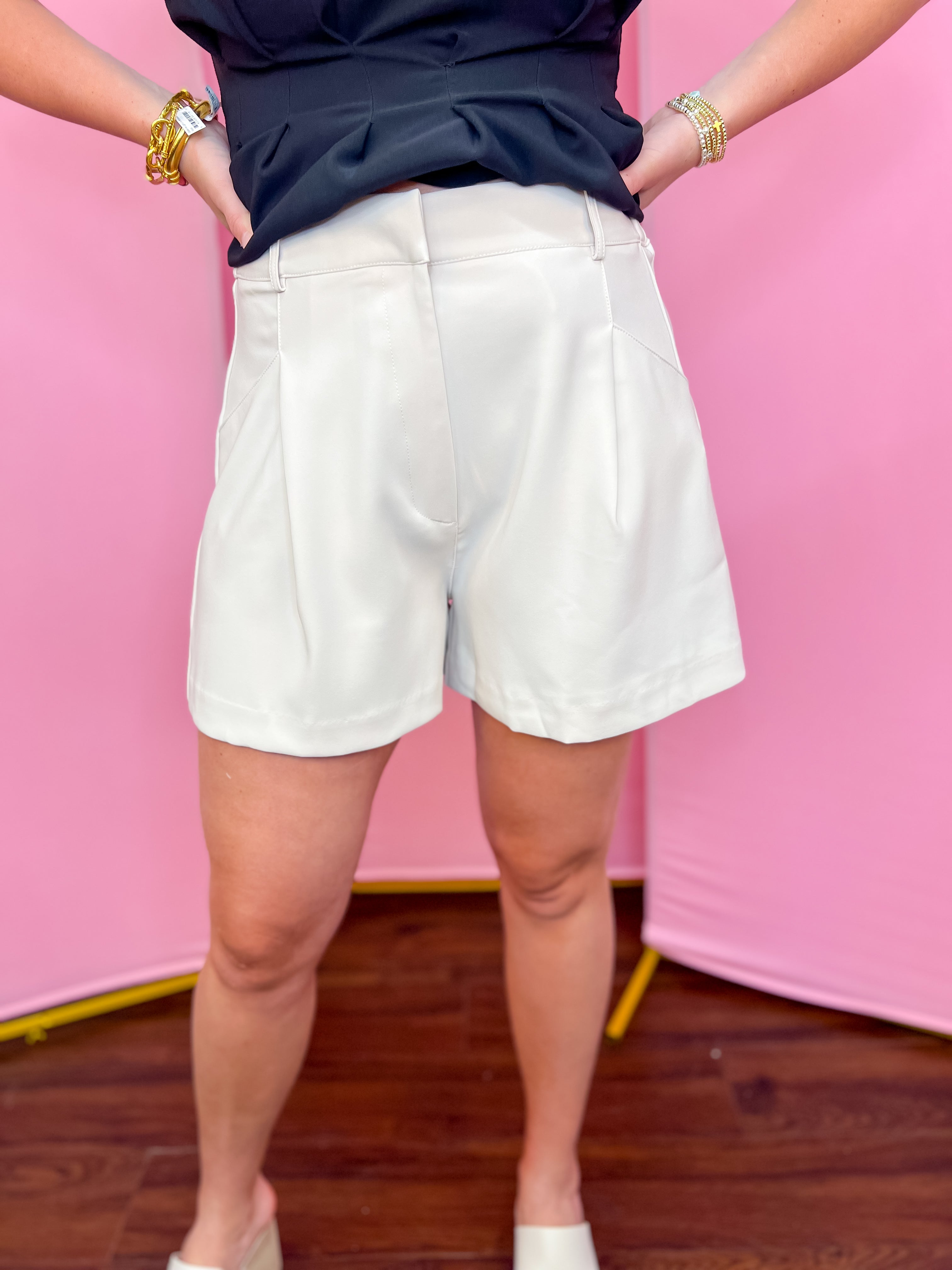 Classic Chic Flowy Shorts-Cream