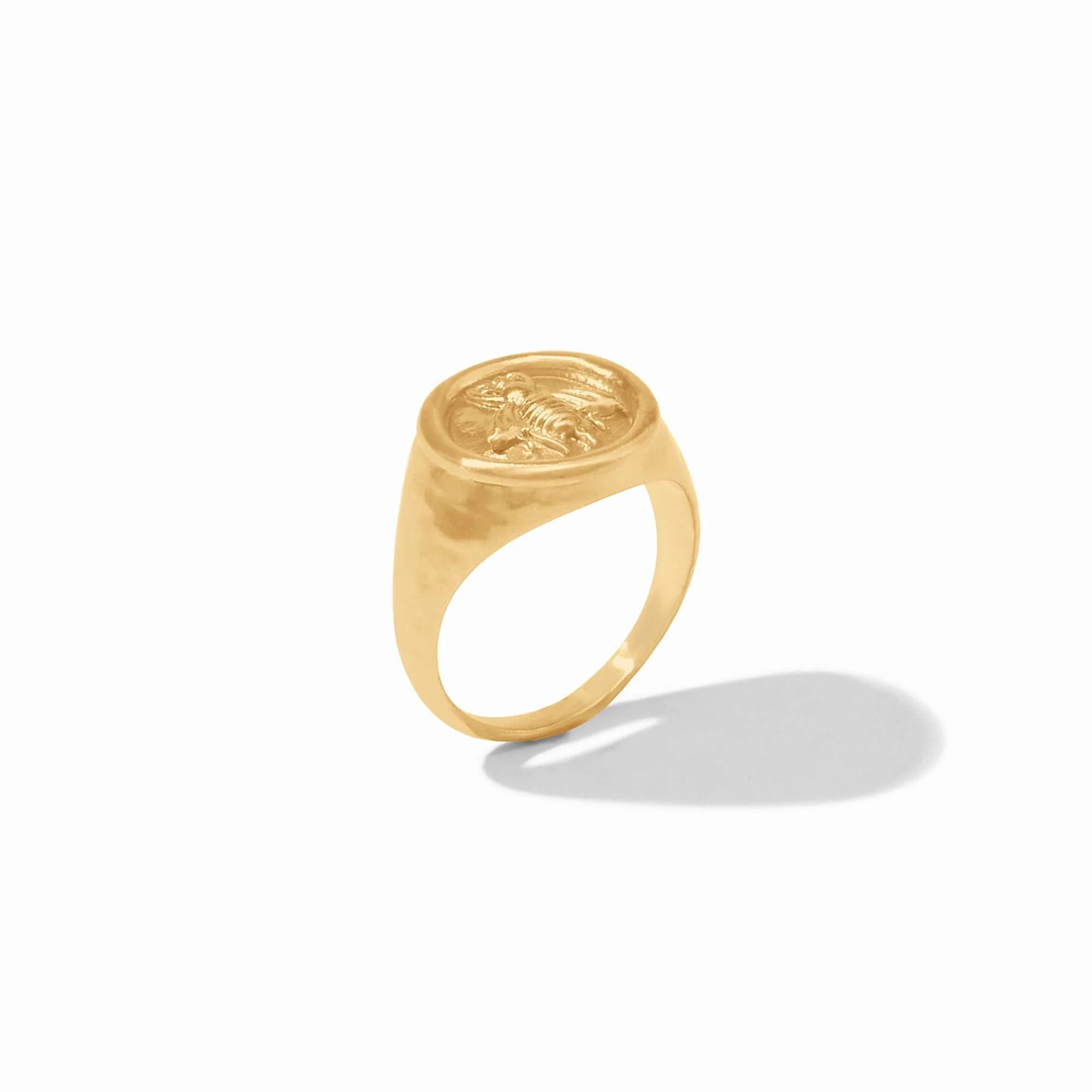 [Julie Vos] Bee Signet Ring-Gold-7