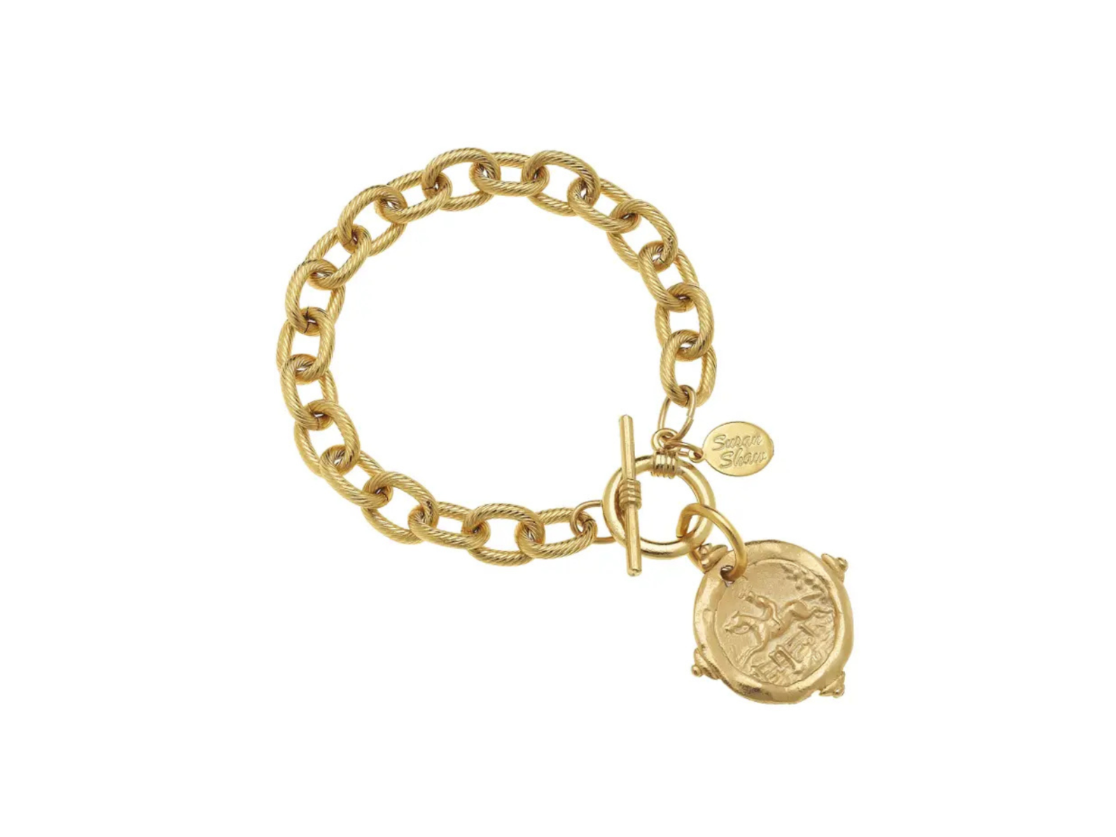 [Susan Shaw] Gold Equestrian Intaglio Bracelet
