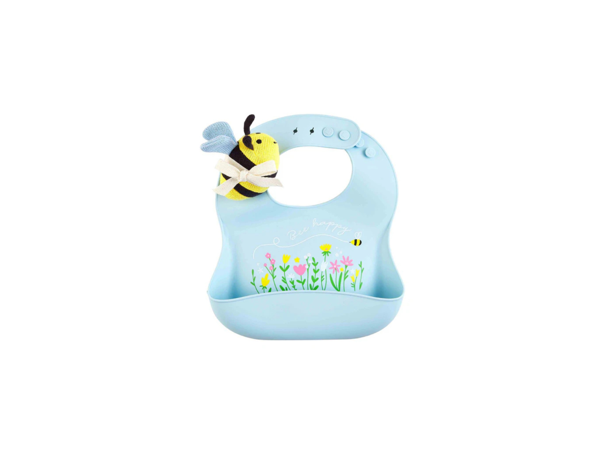 Blue Bee Bib & Rattle Set