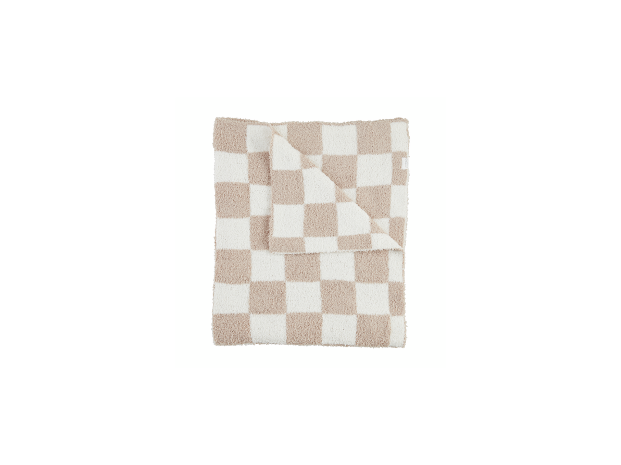 Taupe Gingham Chenille Blanket