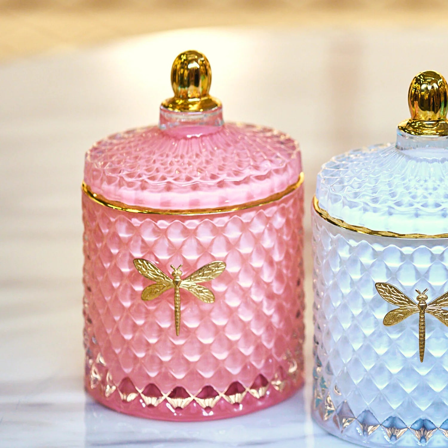 Bella Candle - Blush & Gold 8 oz : White Pear + Bamboo