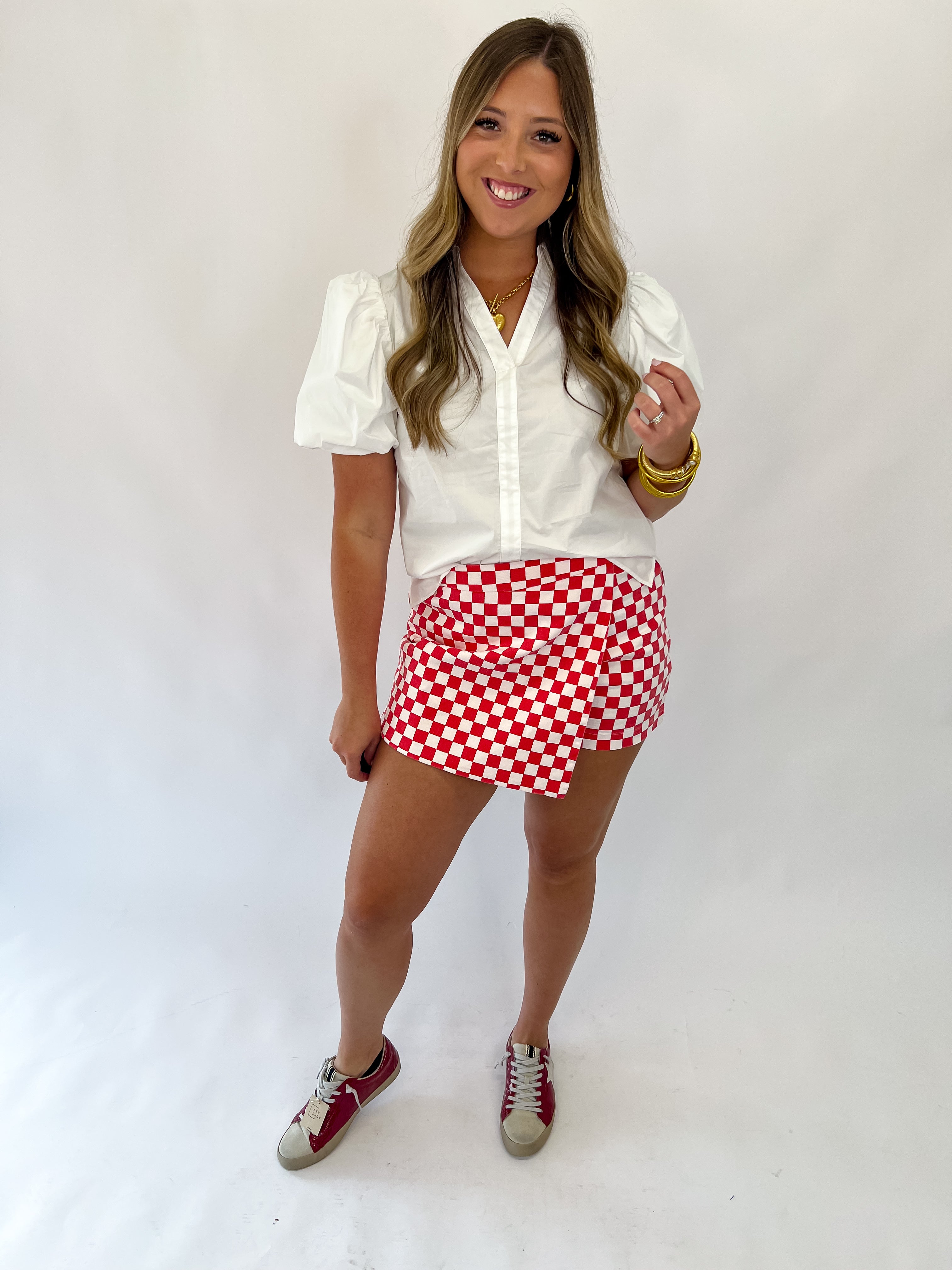 Varsity Vibes Skort - Red