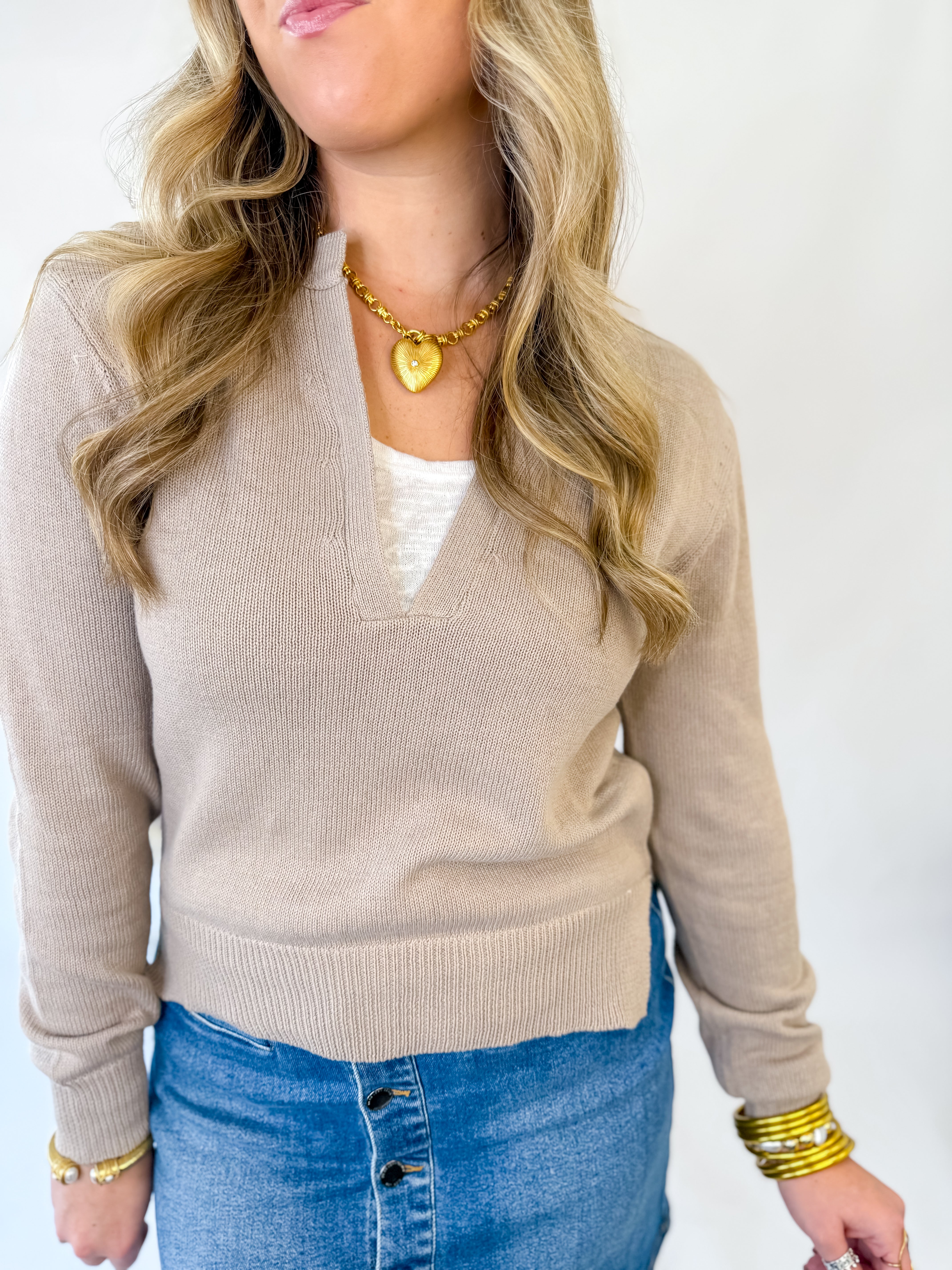 [Elan] Almond Drift Sweater