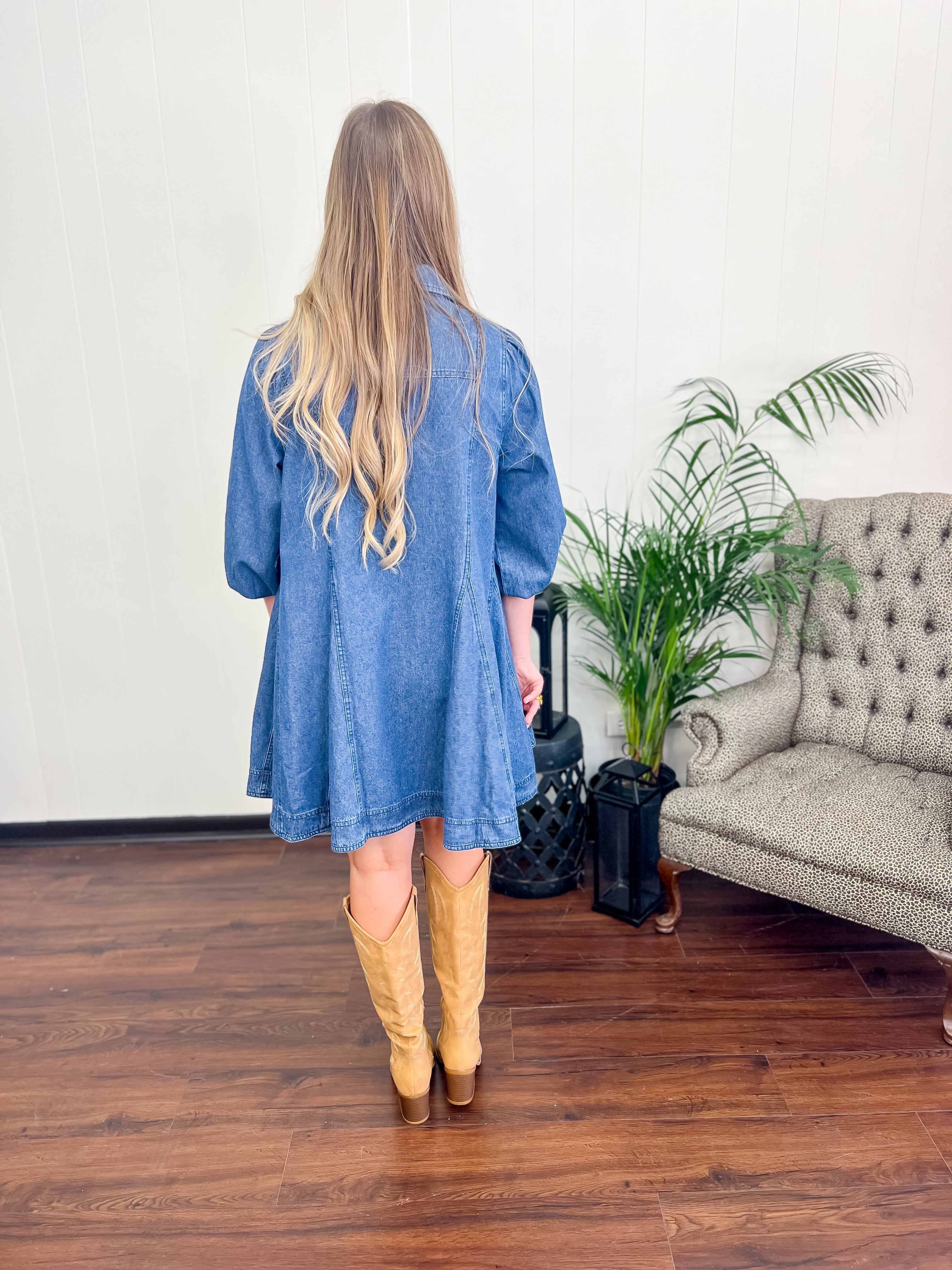 Hi Babe Dark Denim Dress