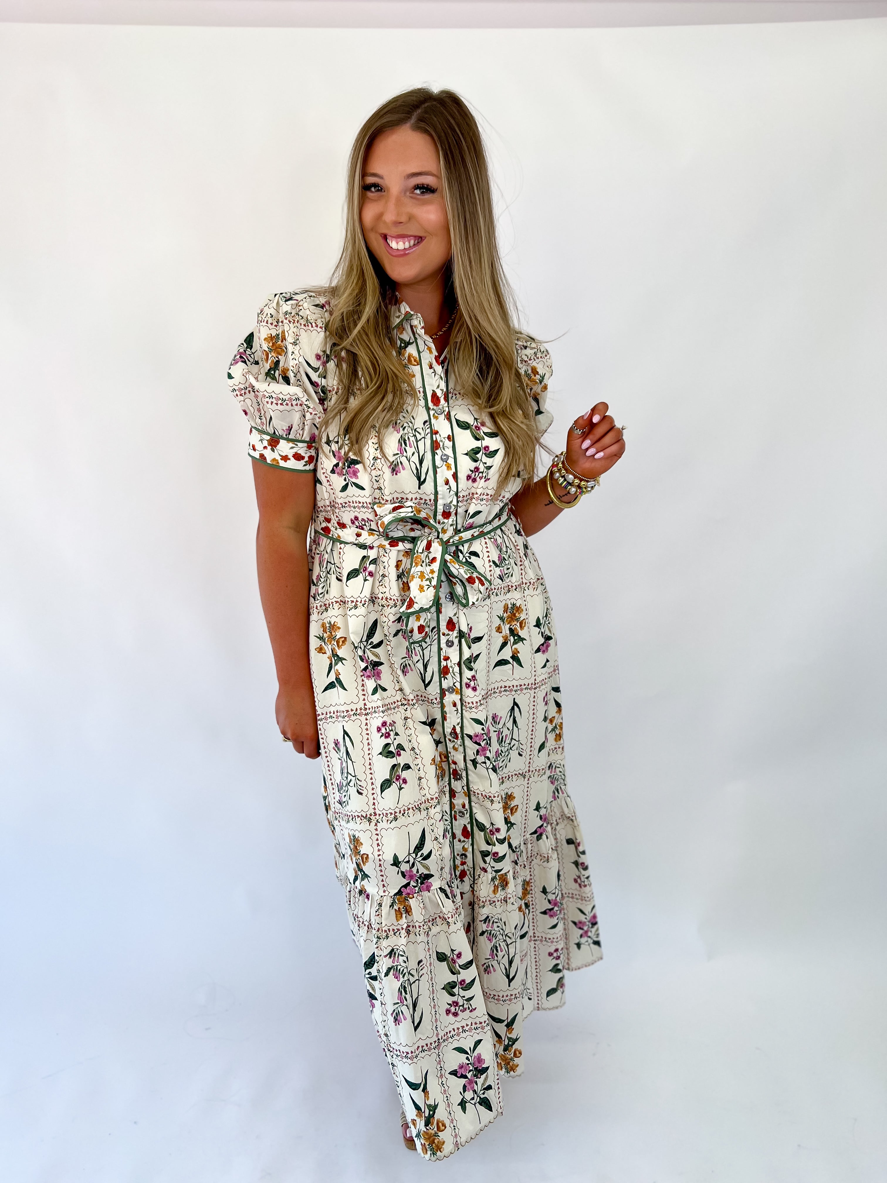 Cottage Charm Floral Midi Dress