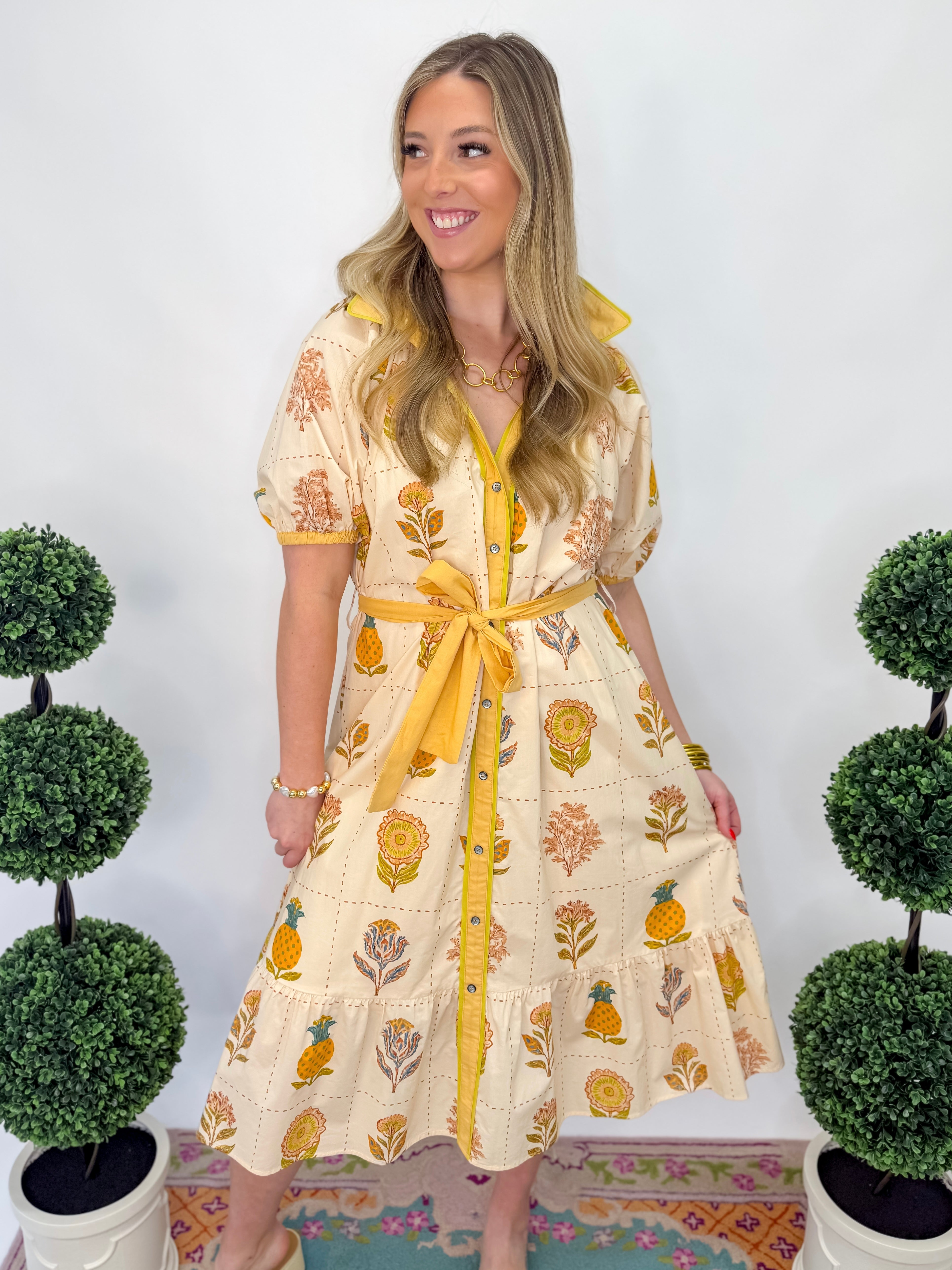 In The Garden Midi Dress - Ecru