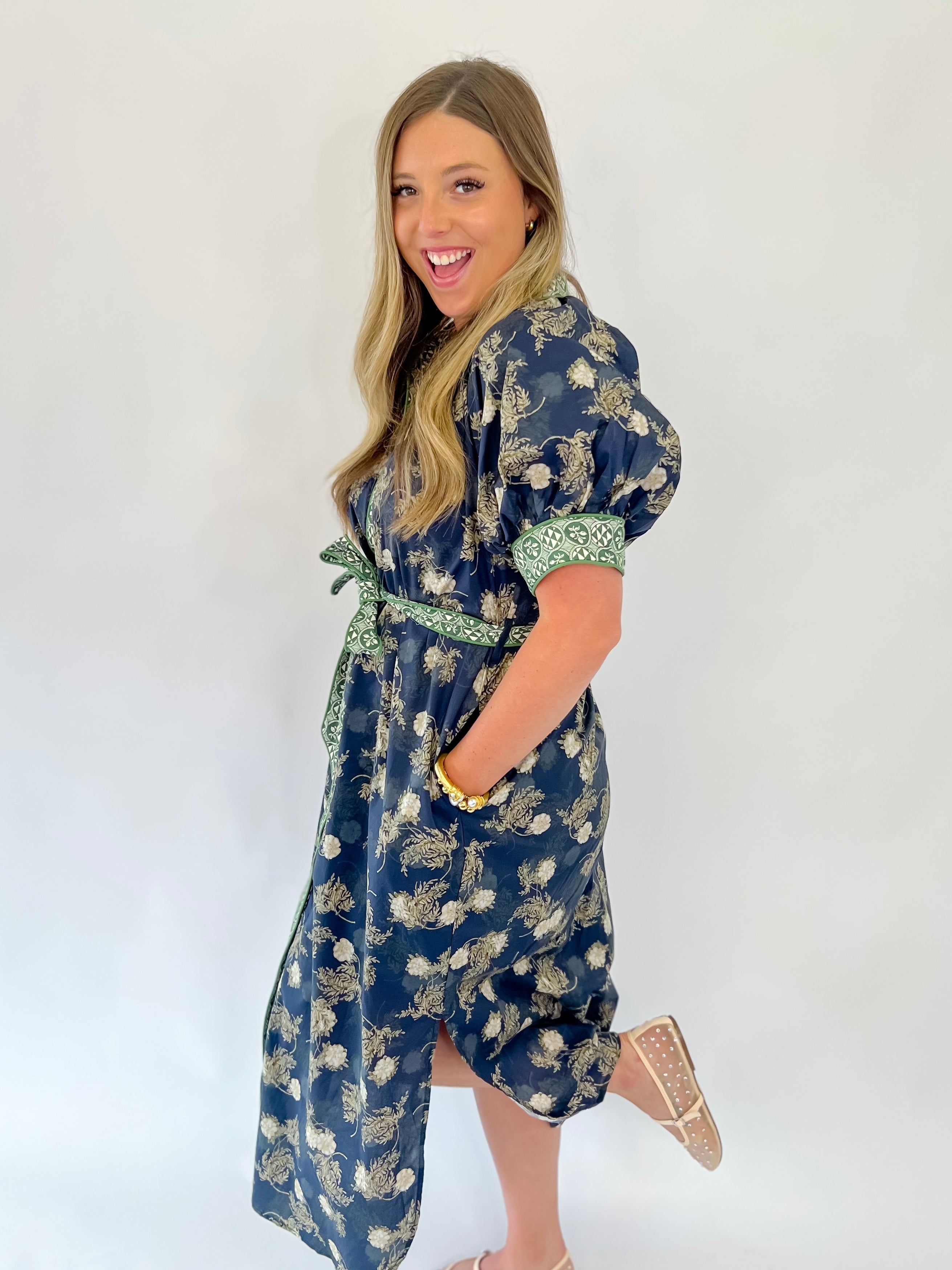 Fall Bramble Navy Midi Dress
