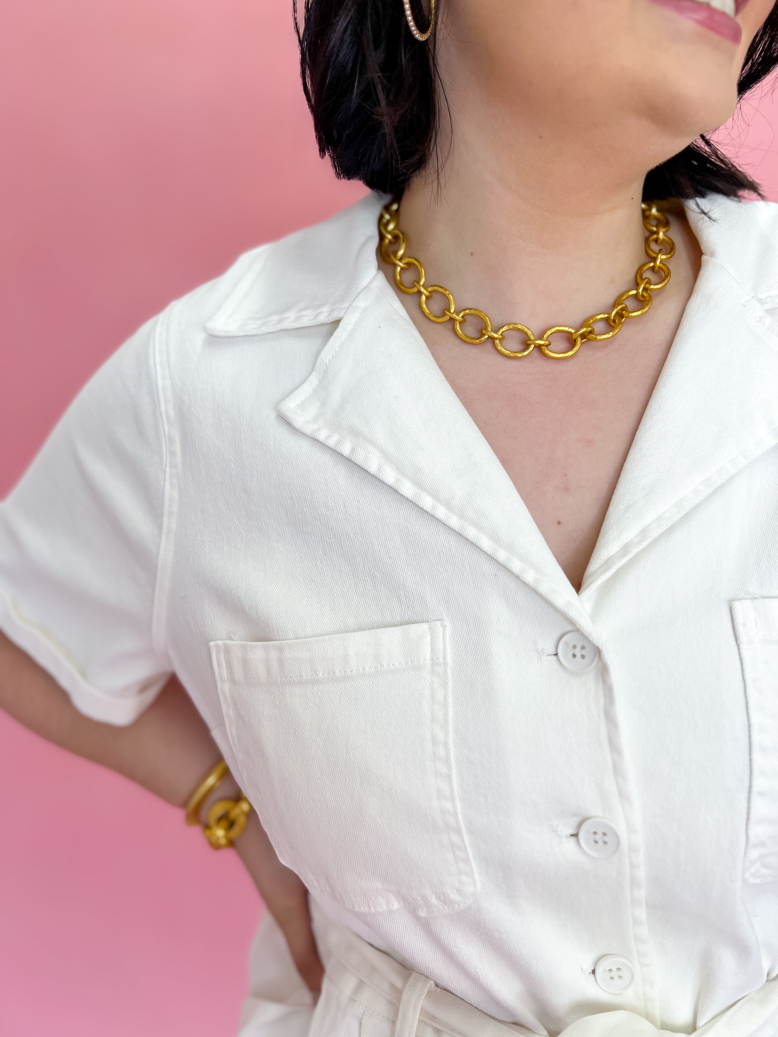 [Plus Size] Carefree Days Washed Romper-White