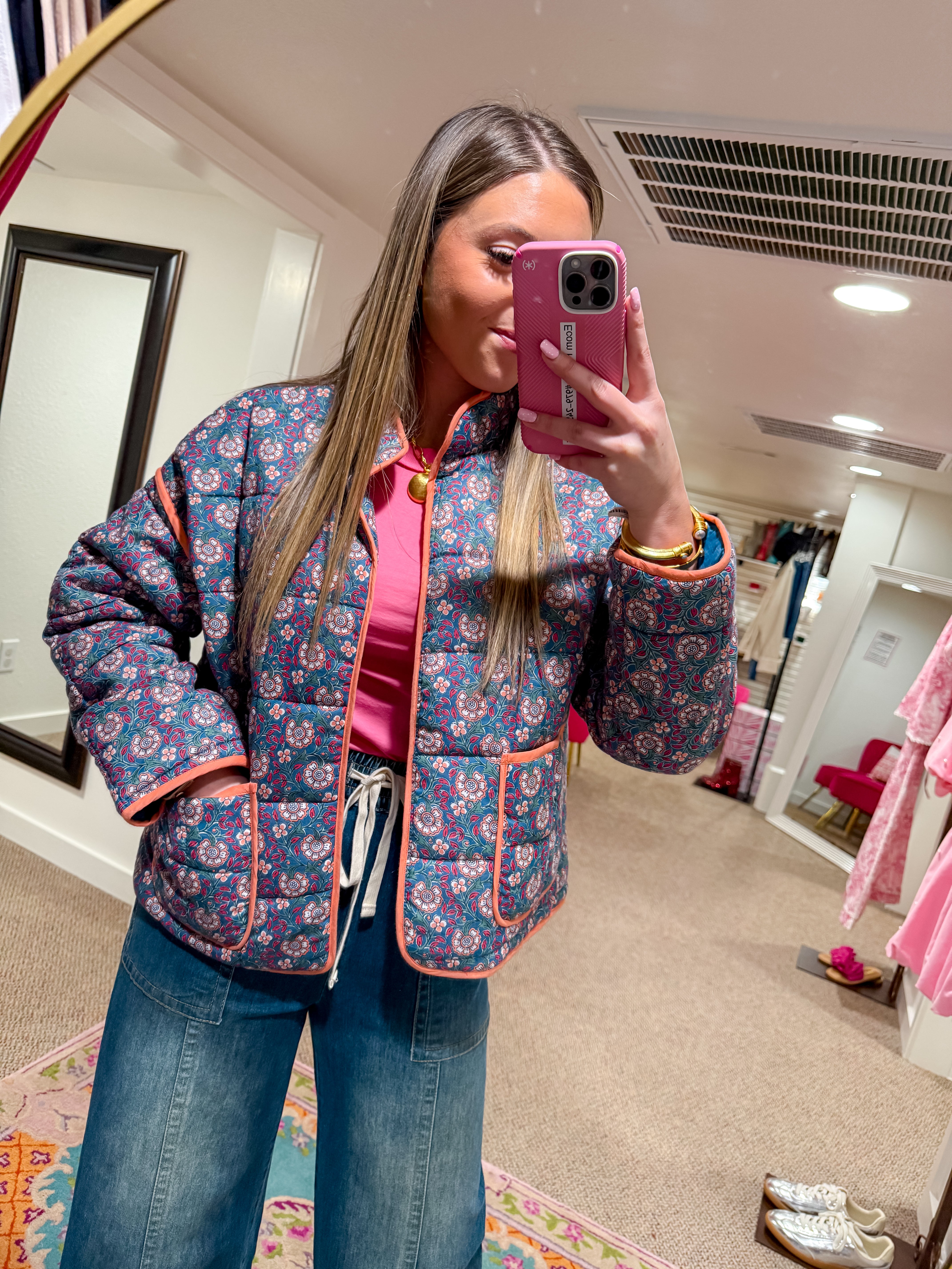 [Mud Pie] Cher Block Print Jacket- Blue