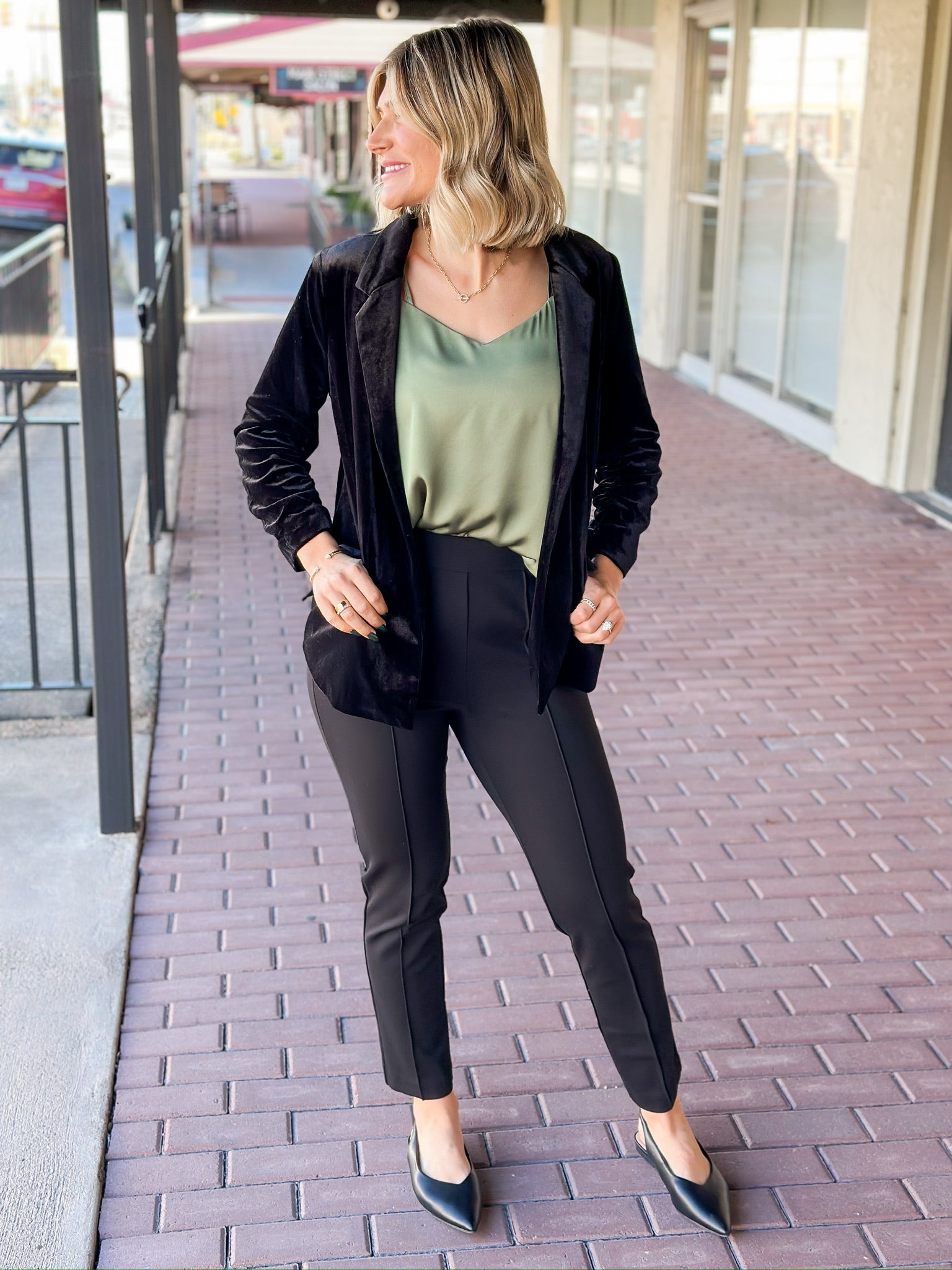 Lovely Feeling Cami Top - Olive