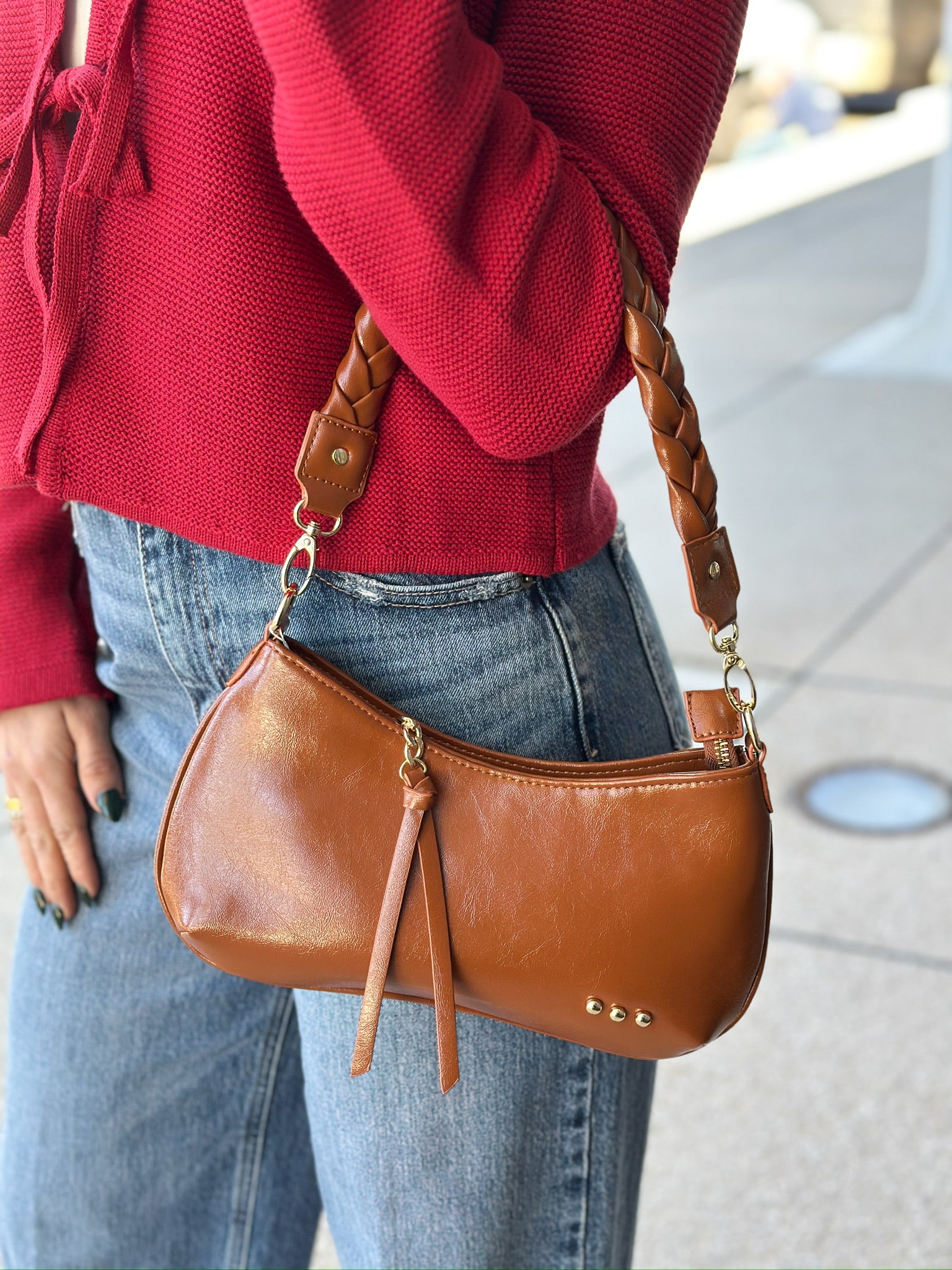 Brynlee Crossbody and Shoulder Bag-Brown