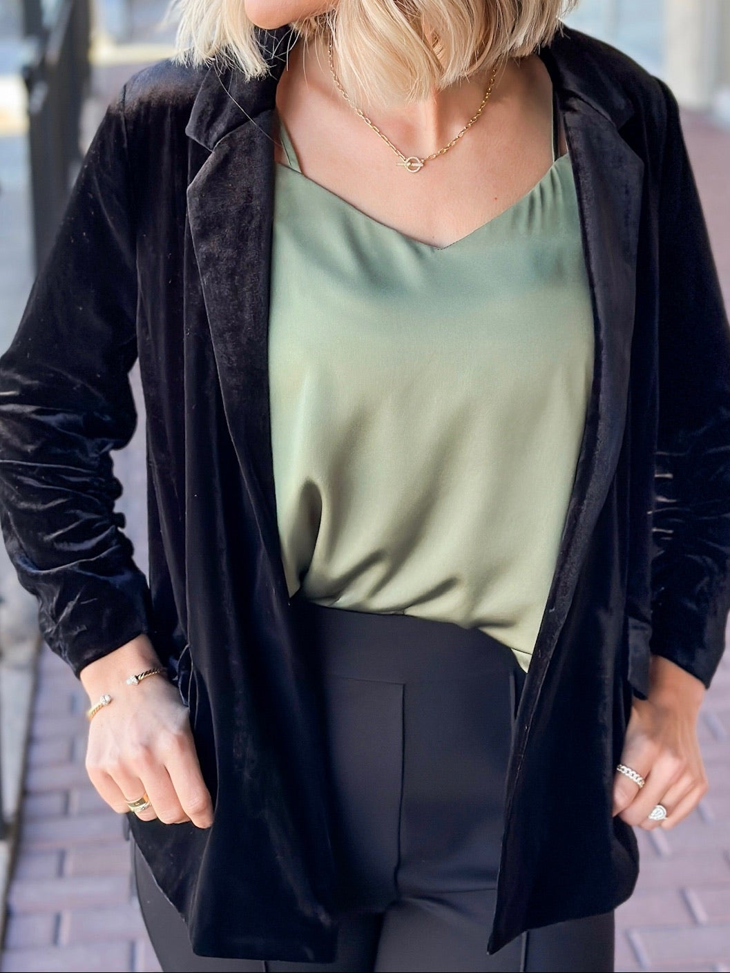 Lovely Feeling Cami Top - Olive