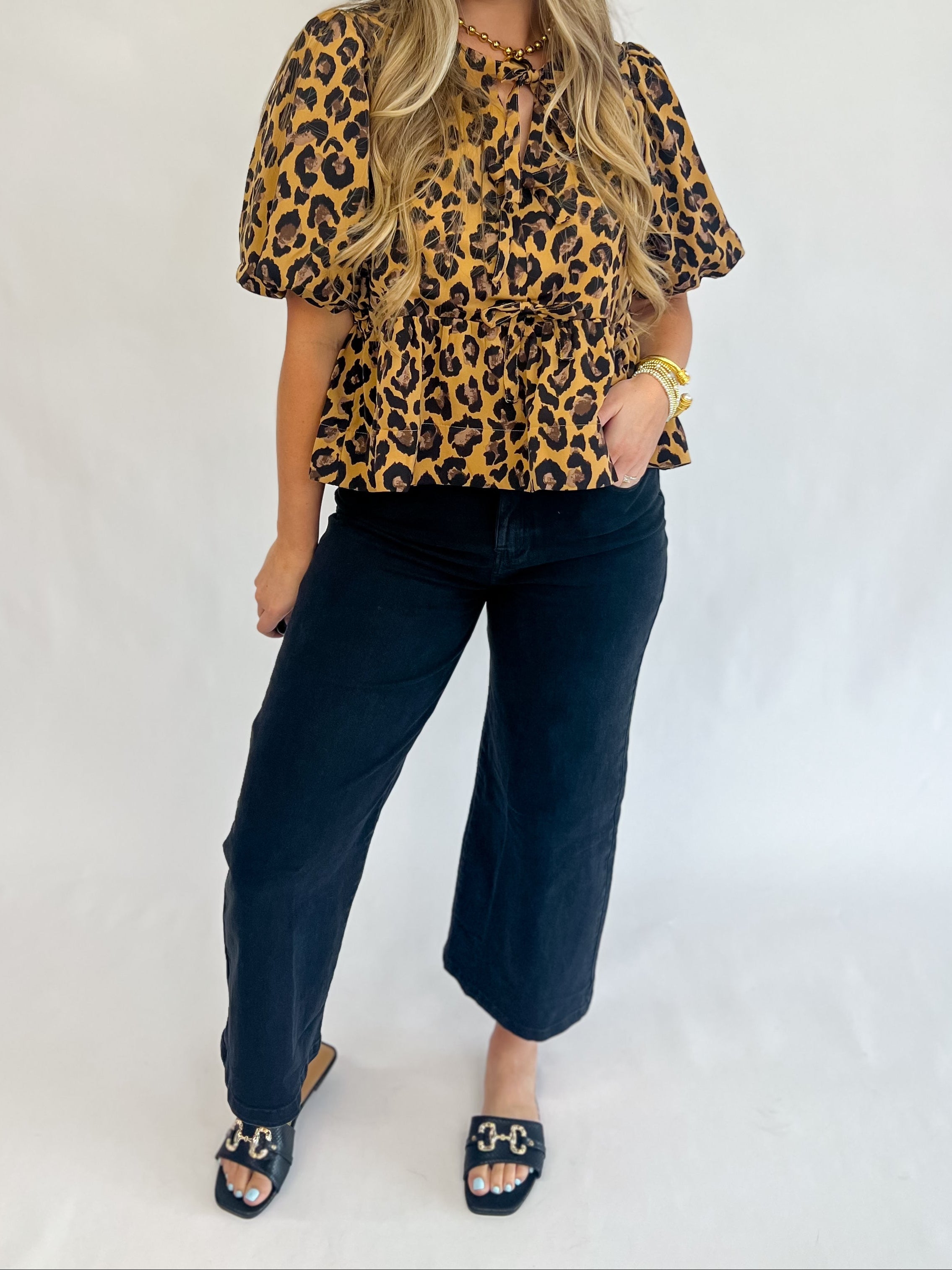 [Entro] Don't Let Me Go Wide Leg Pant-Black
