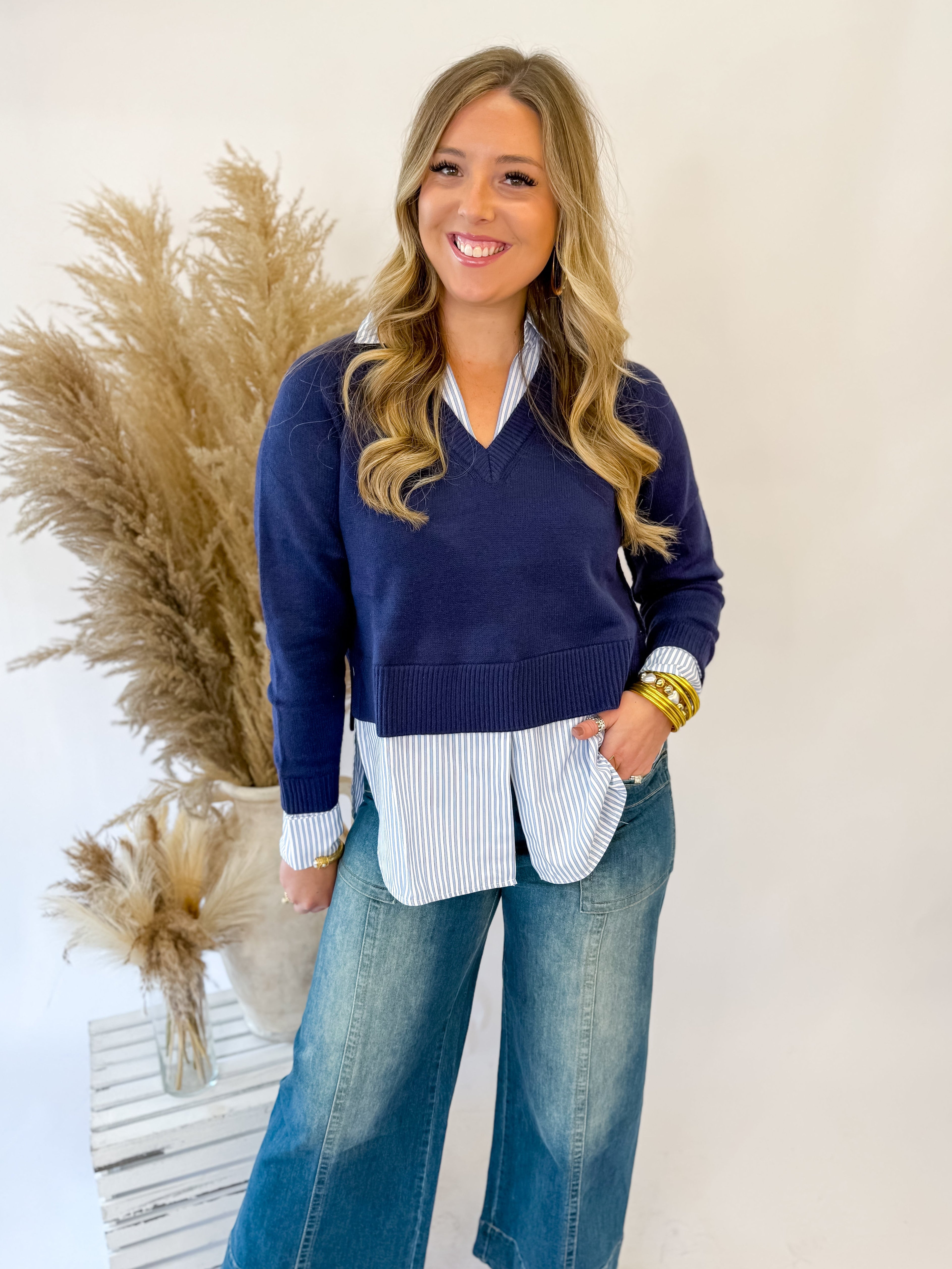 [Elan]Crossover Chic Sweater