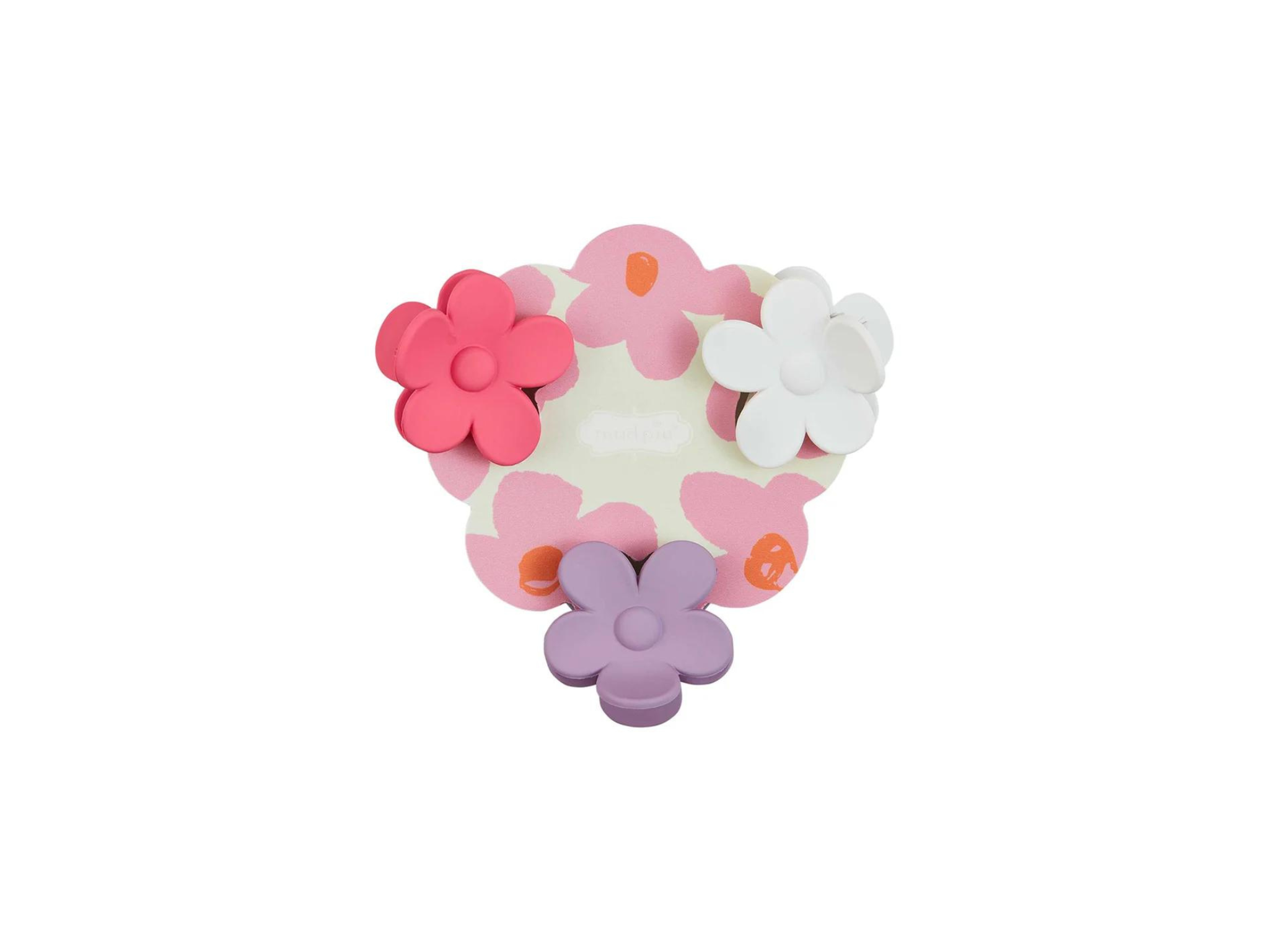 [Mud Pie] Mini Daisy Hair Clips - Pink/Violet/White