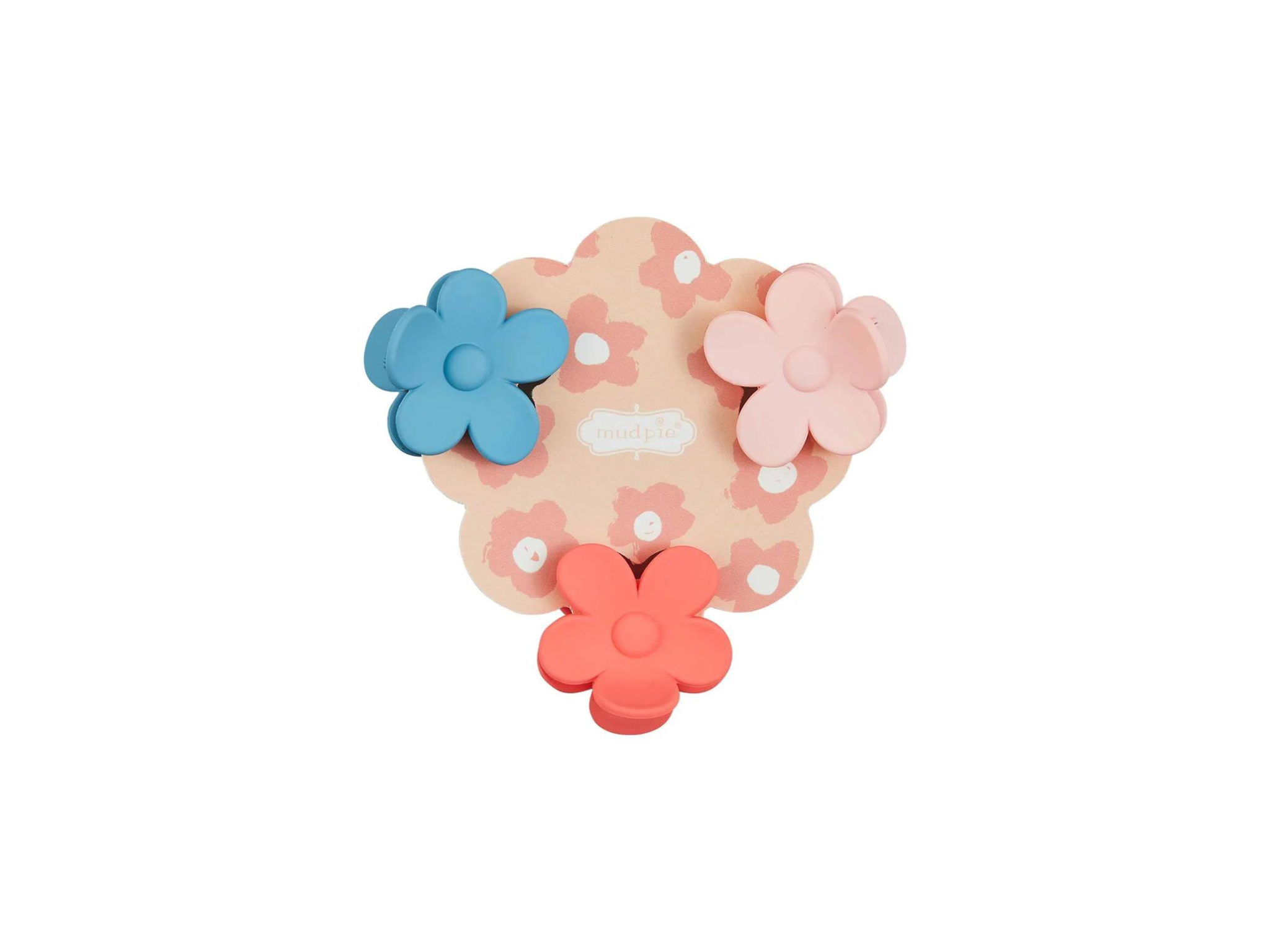 [Mud Pie] Mini Daisy Hair Clips - Pink/Blue/Coral