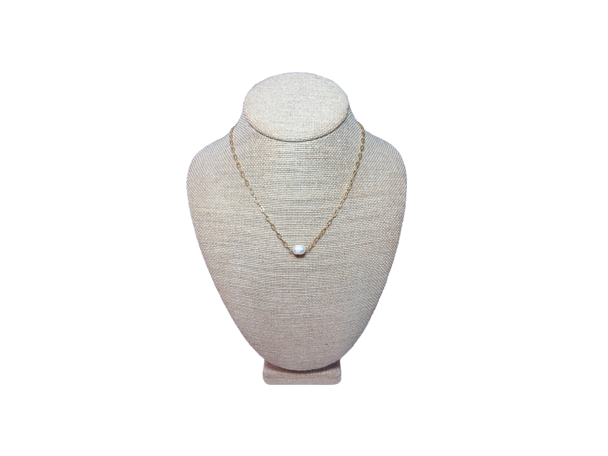 Pearl Accented Necklace-Gold