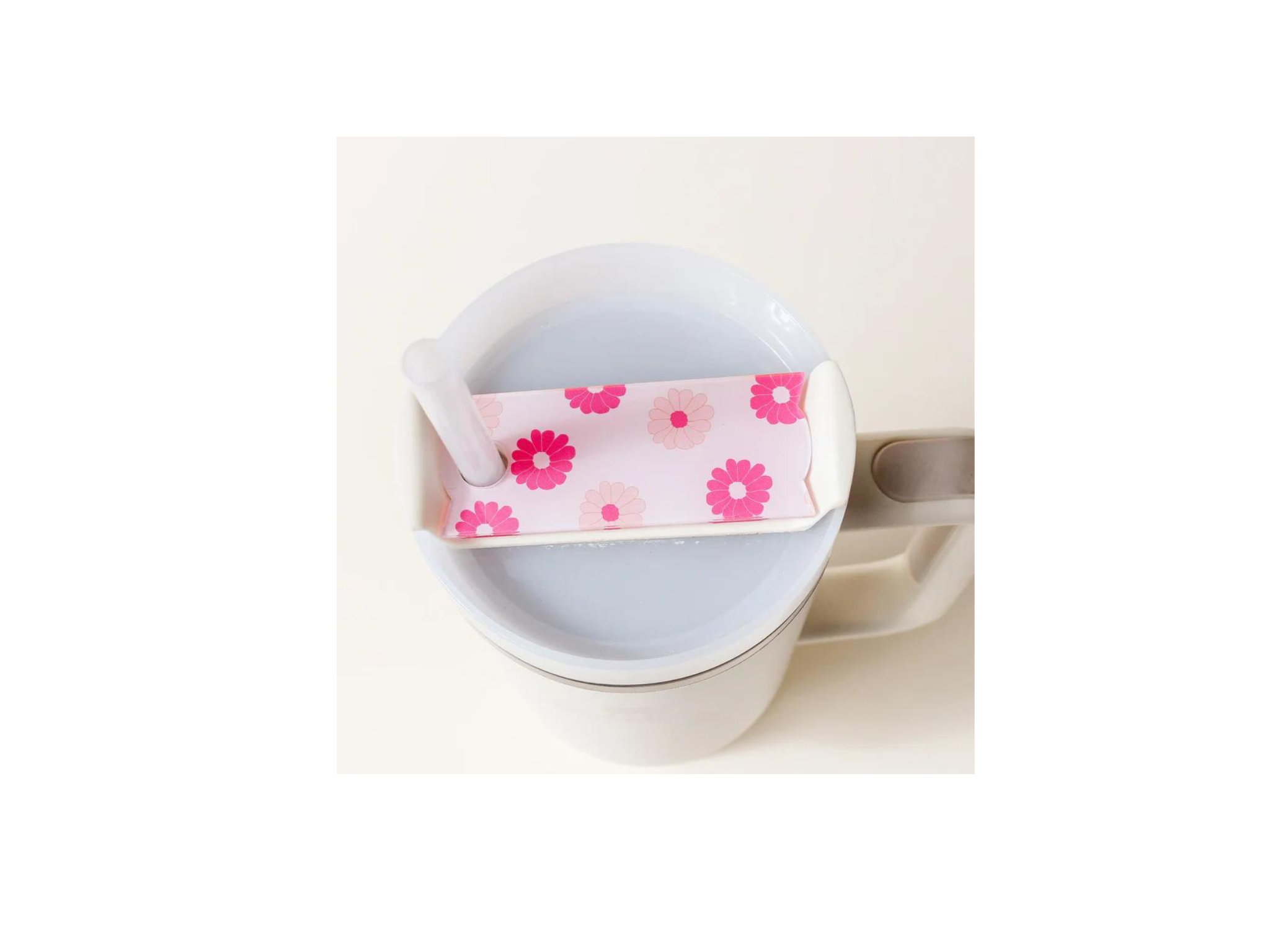 Darling Daisy Tumbler Lid Tag-Hot Pink