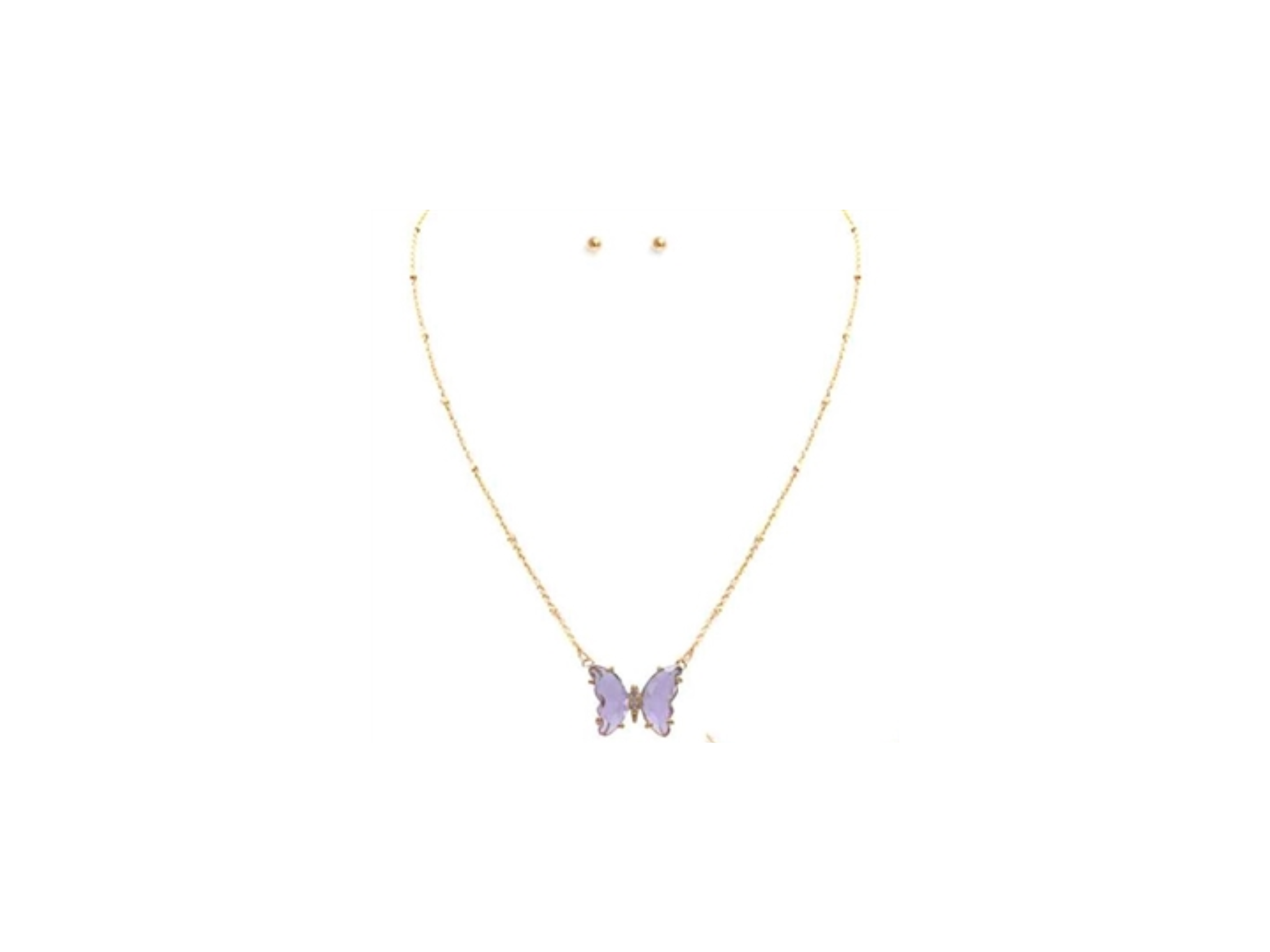 Chasing Butterflies Necklace-Lavender