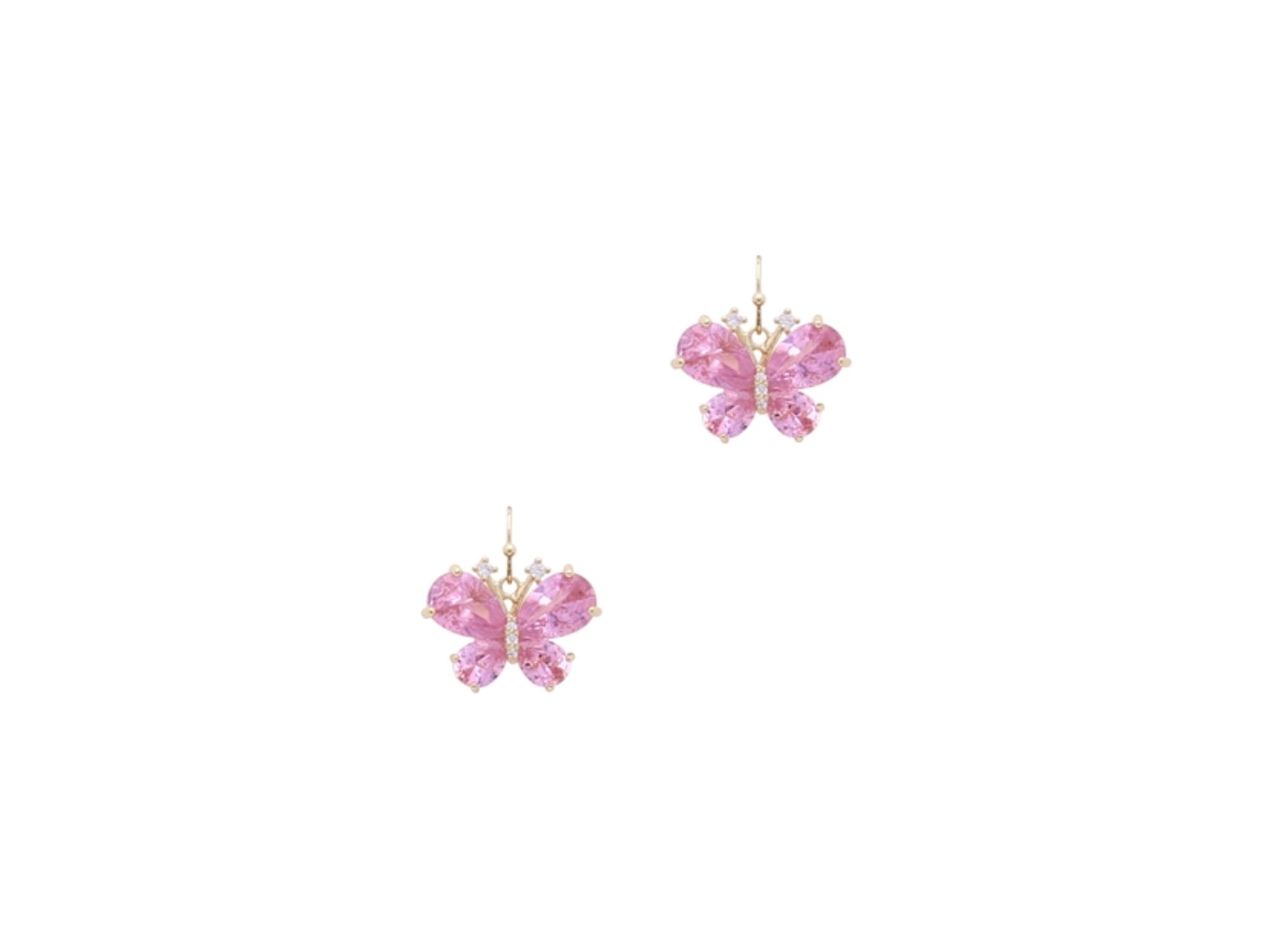 Pretty Little Butterfly Earrings-Pink Crystal