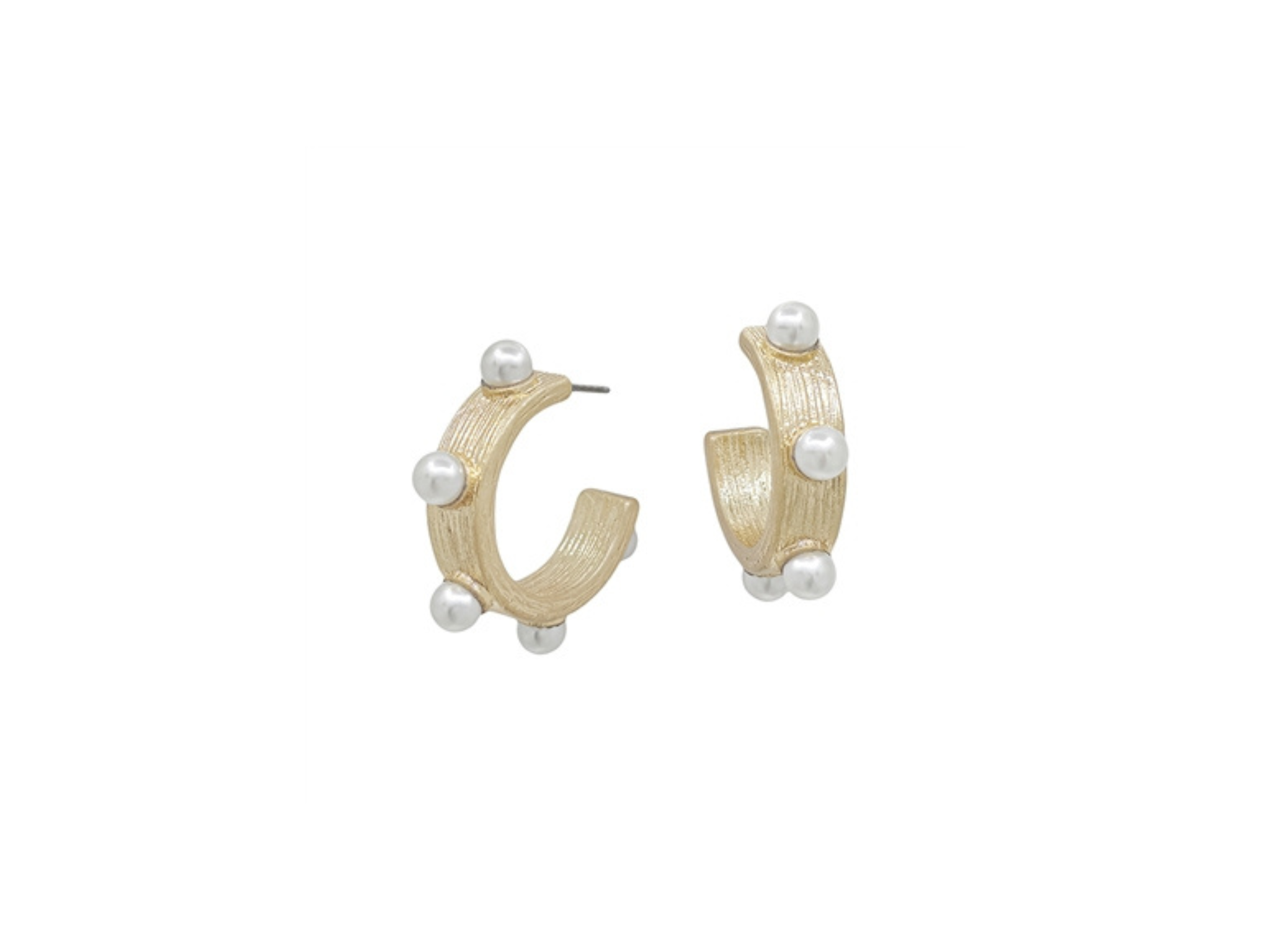 Timeless Pear Stud Hoop Earrings-Gold