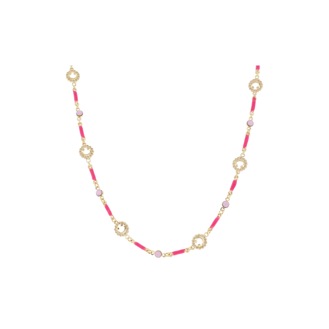 [Jane Marie] Kids Link Necklace-Heart Eyed Happy Face