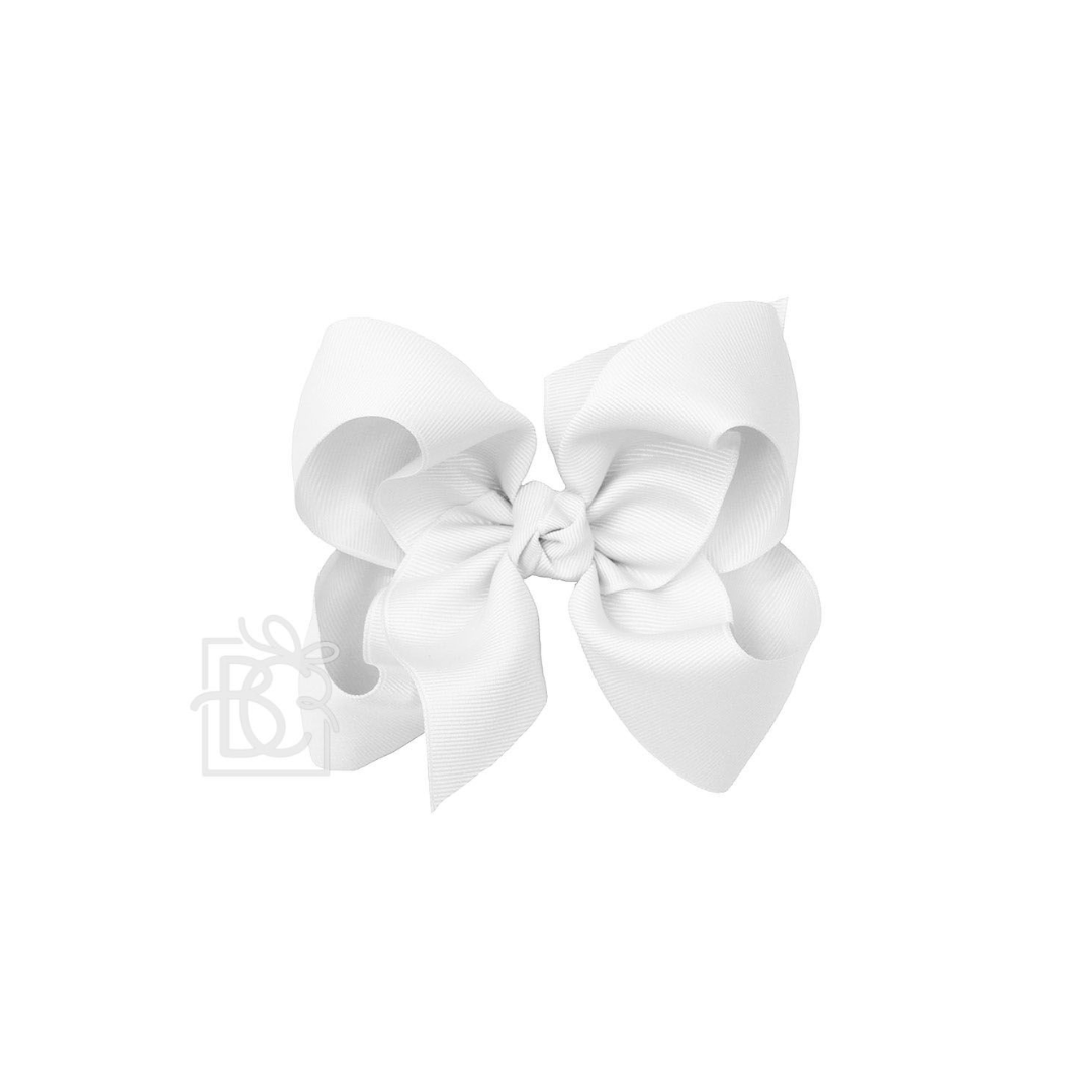 Emma Grosgrain Bow 5.5"-White
