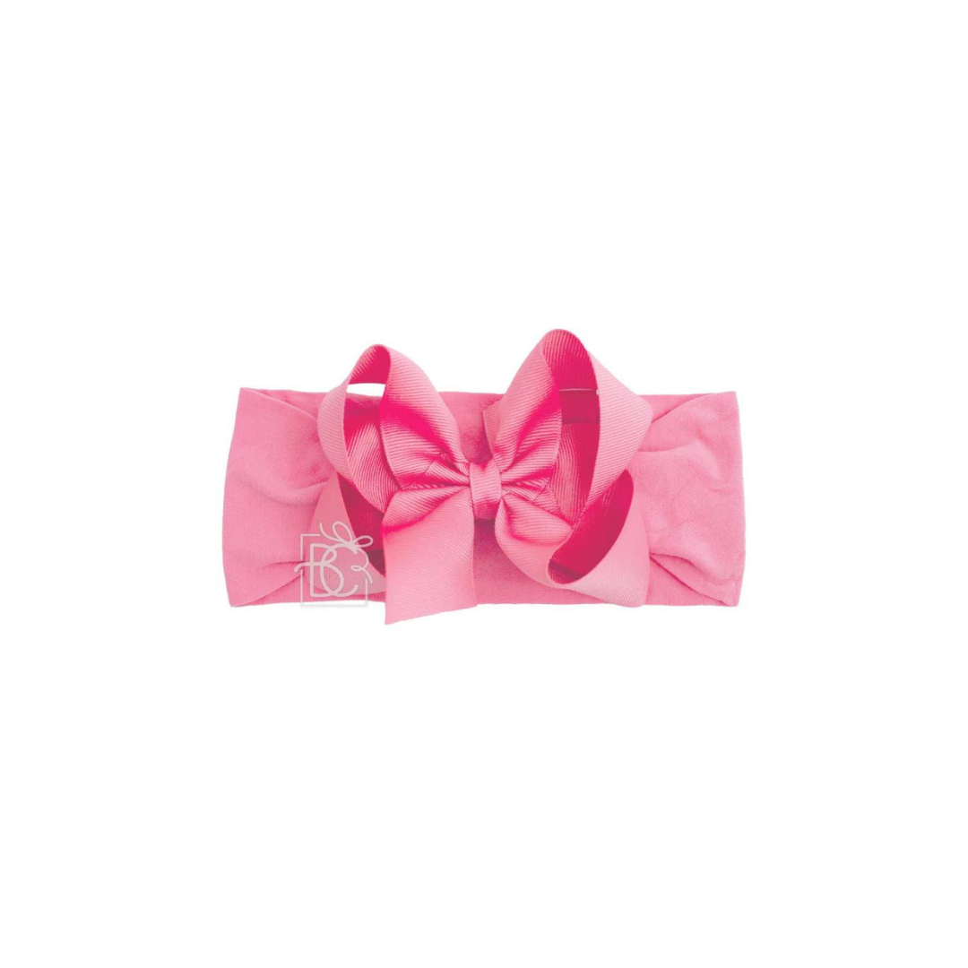 Sally (0-3Mths) Grosgrain Bow Headband 4.5"-Light Pink