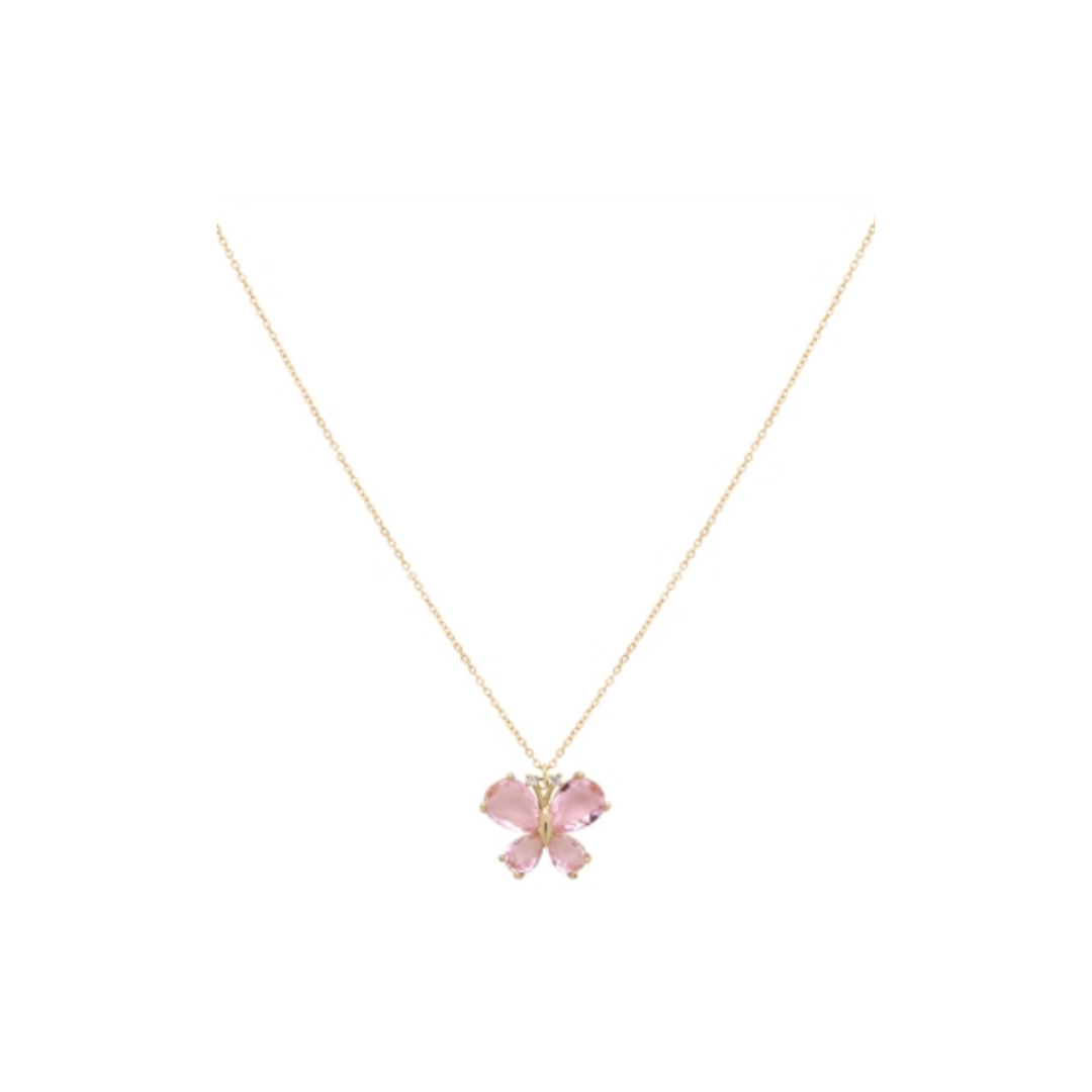 Chasing Butterflies Necklace-Pink