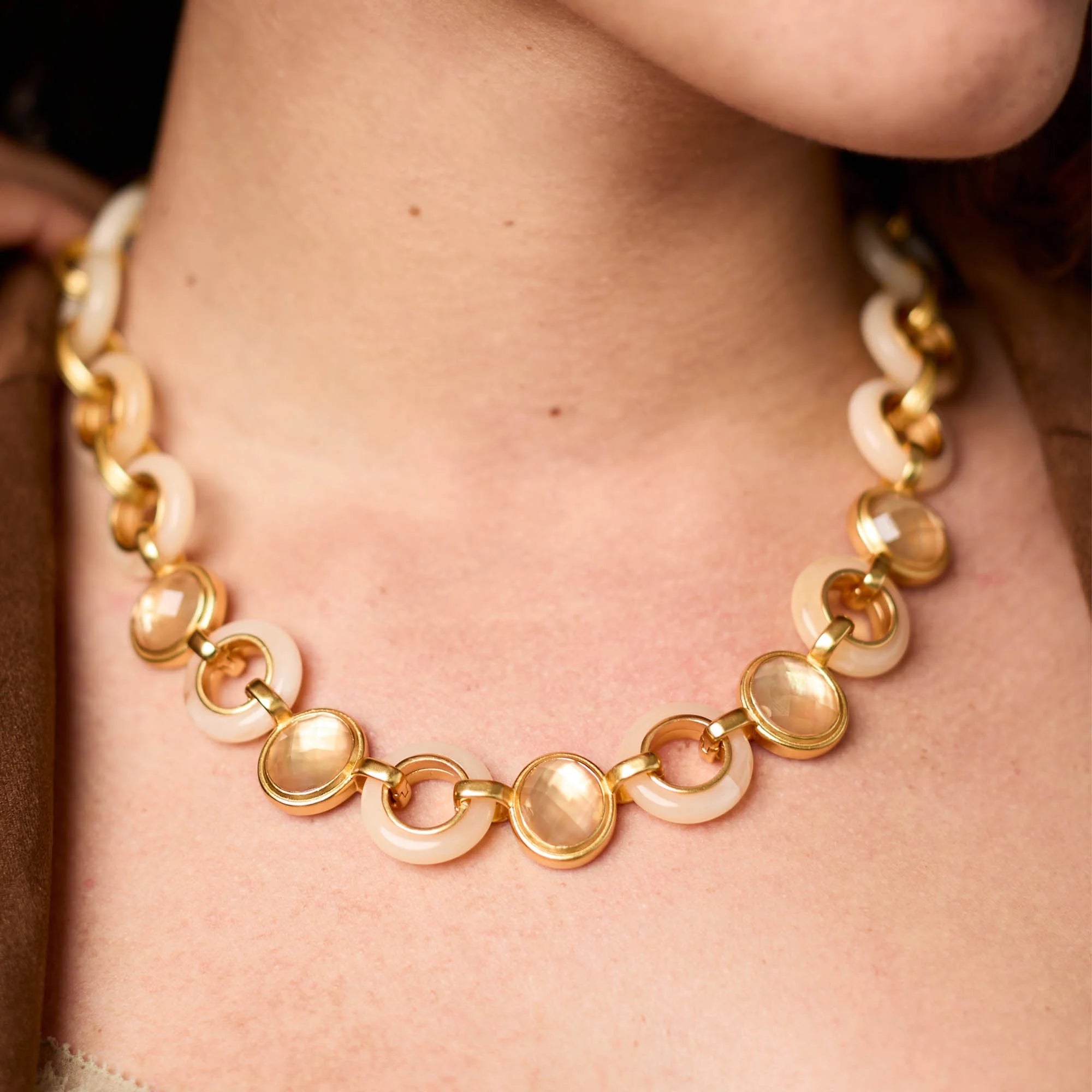 [Julie Vos]Carnaby Stone Necklace-Ivory