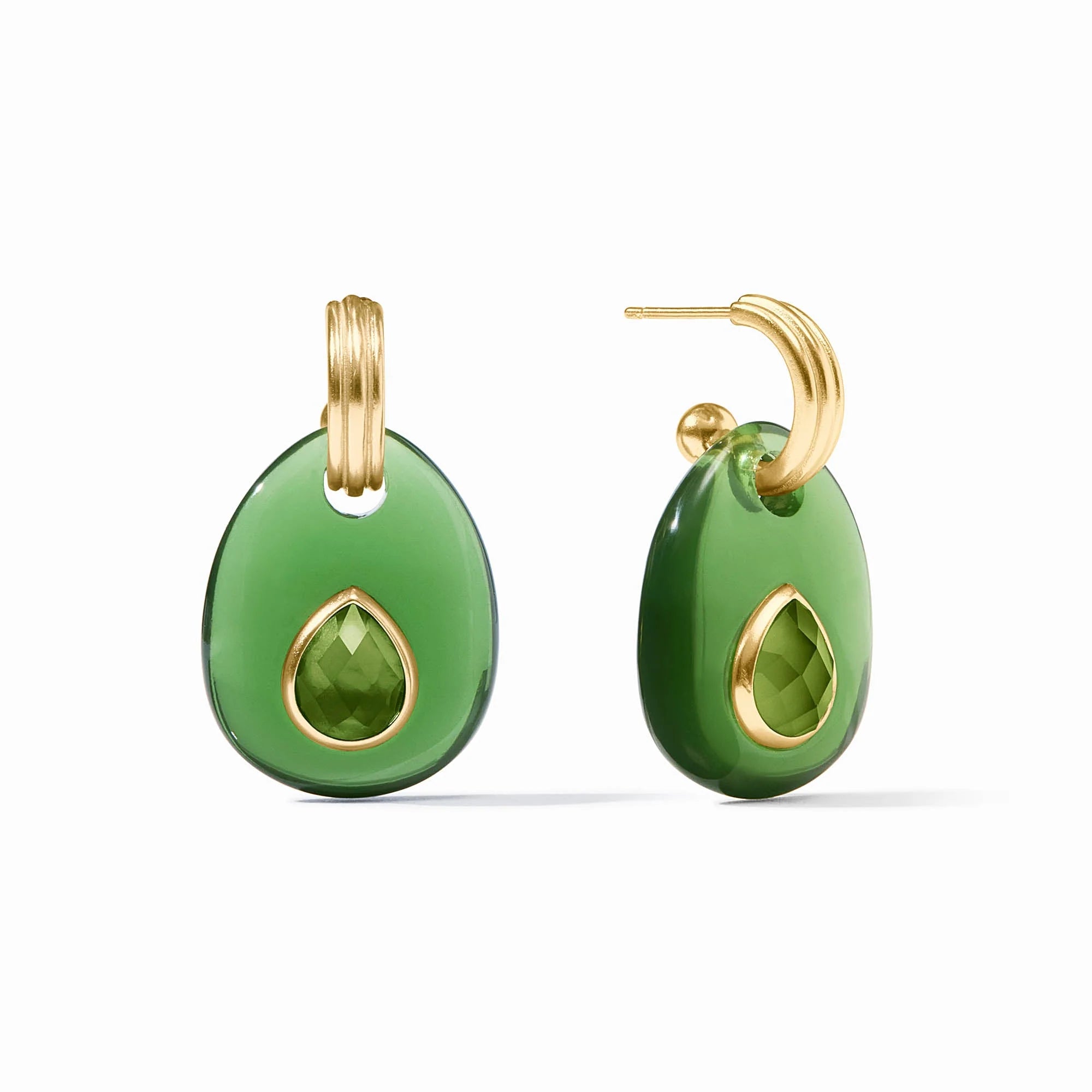 [Julie Vos]Carnaby Hoop & Charm Earring-Palmetto Green
