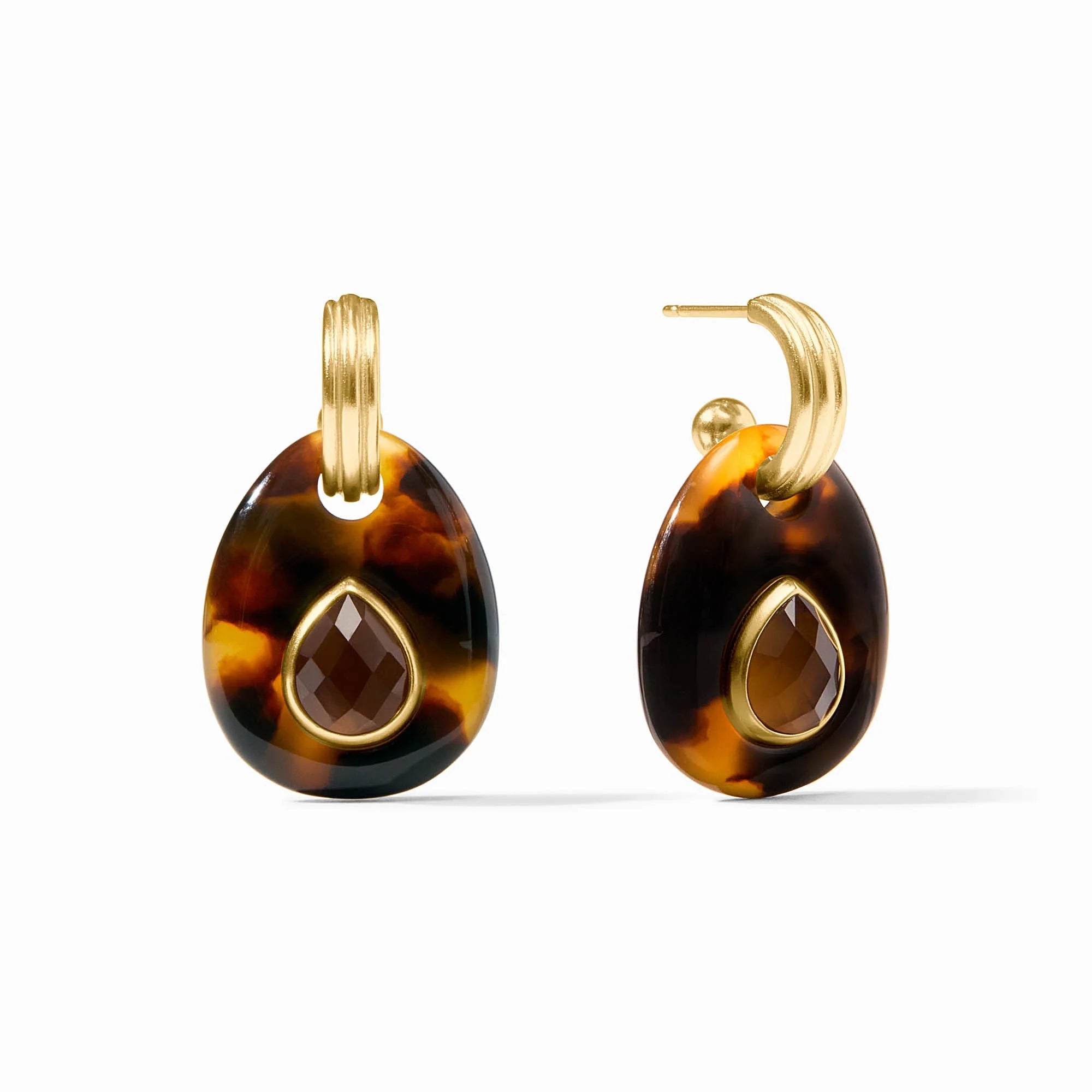 [Julie Vos]Carnaby Hoop & Charm Earring-Tortoiseshell