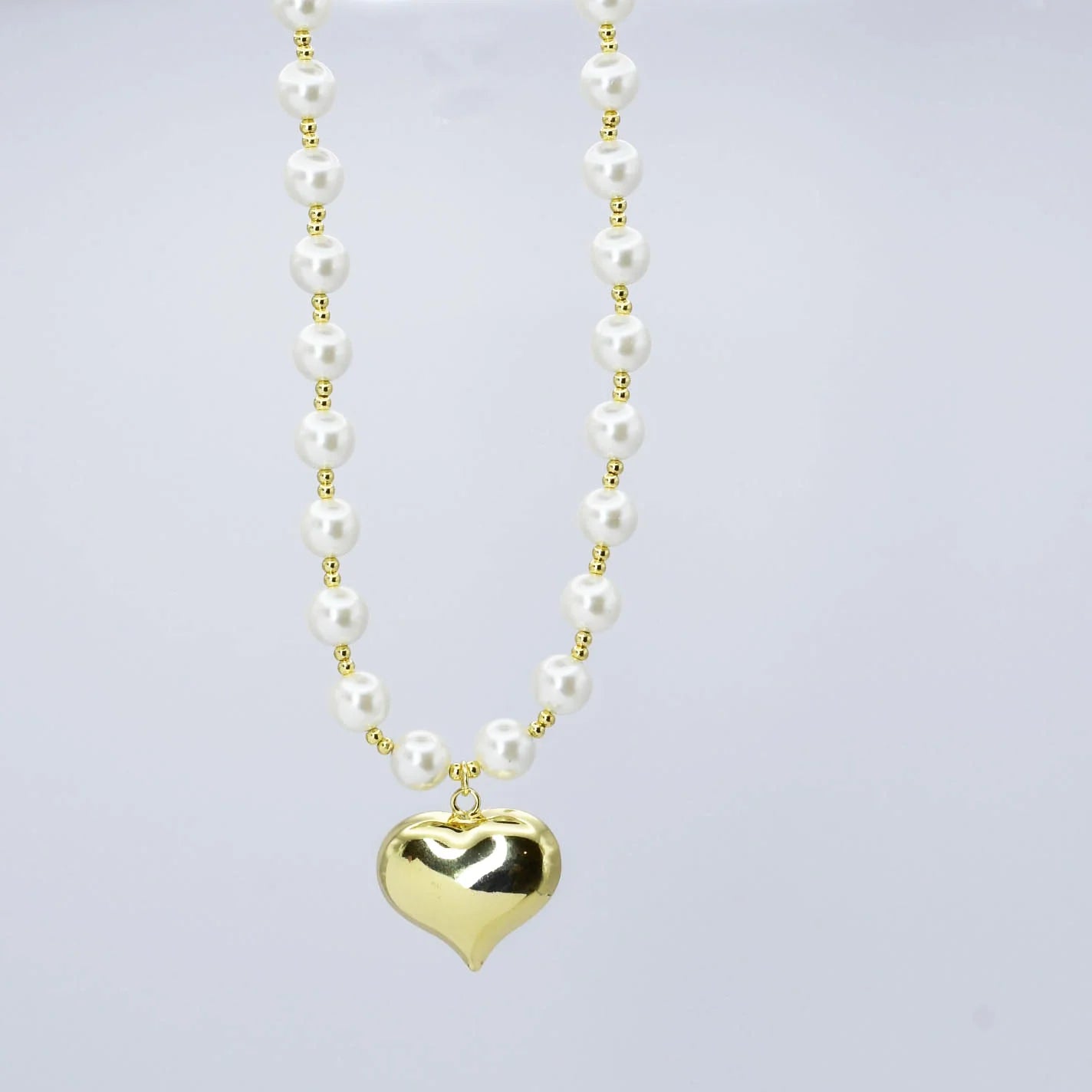 Chunky Puff Heart Necklace