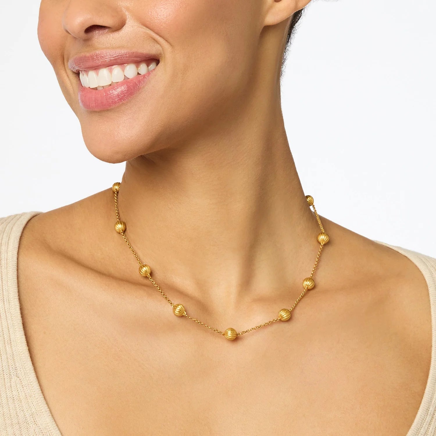 [Julie Vos] Cirque Delicate Station Necklace-Gold