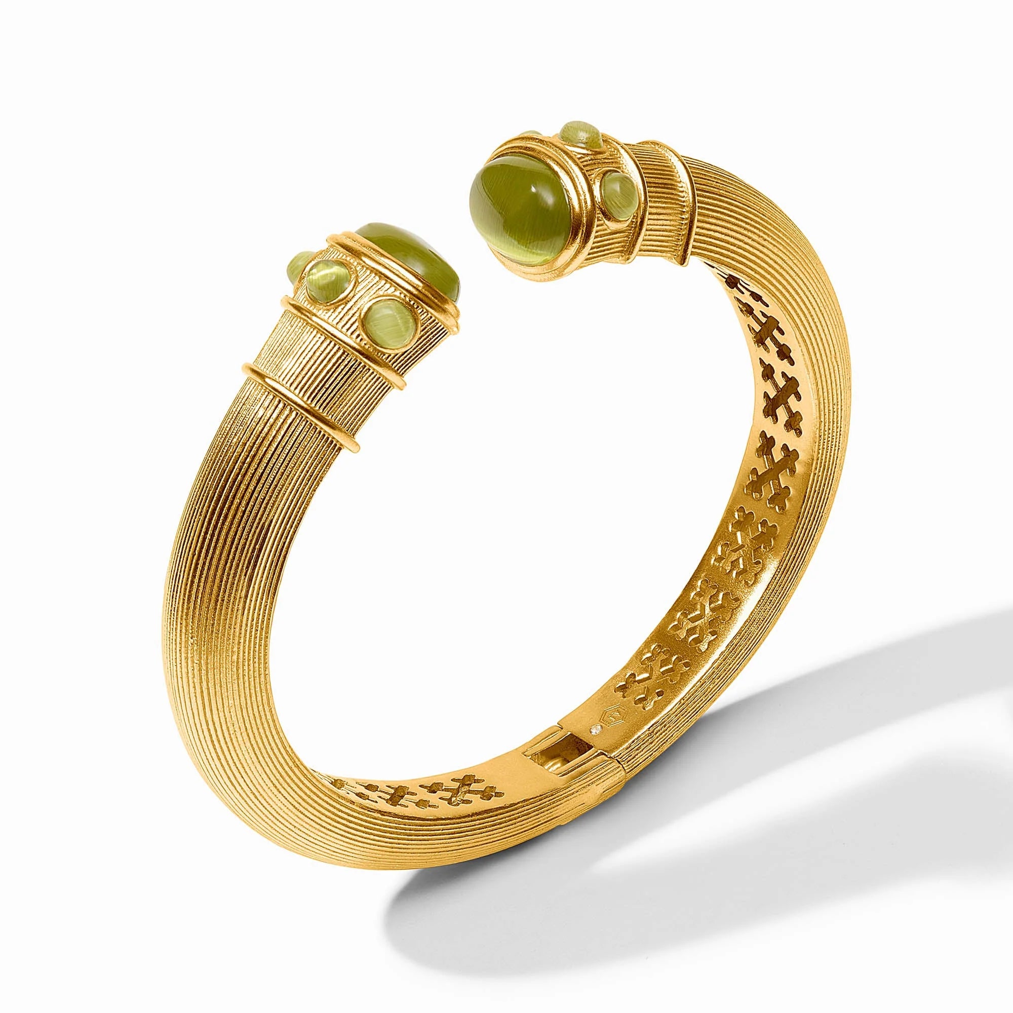 [Julie Vos] Cobblestone Demi Cuff - Green Cat's Eye - OS