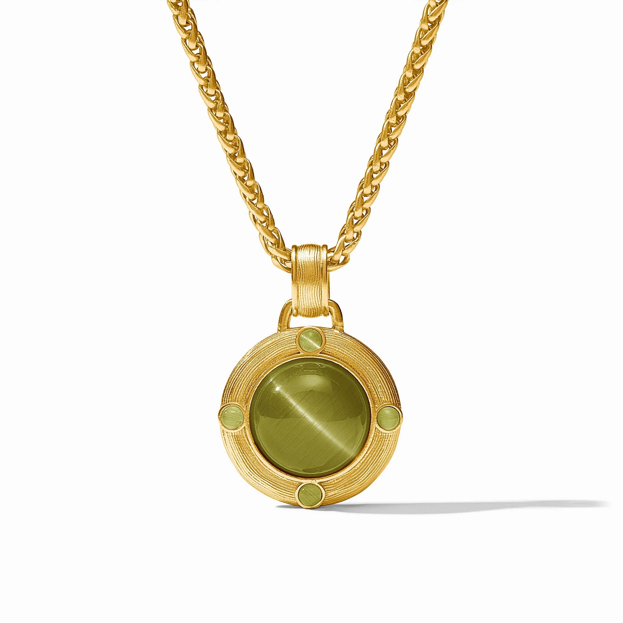 [Julie Vos] Cobblestone Demi Necklace - Green Cat's Eye - OS